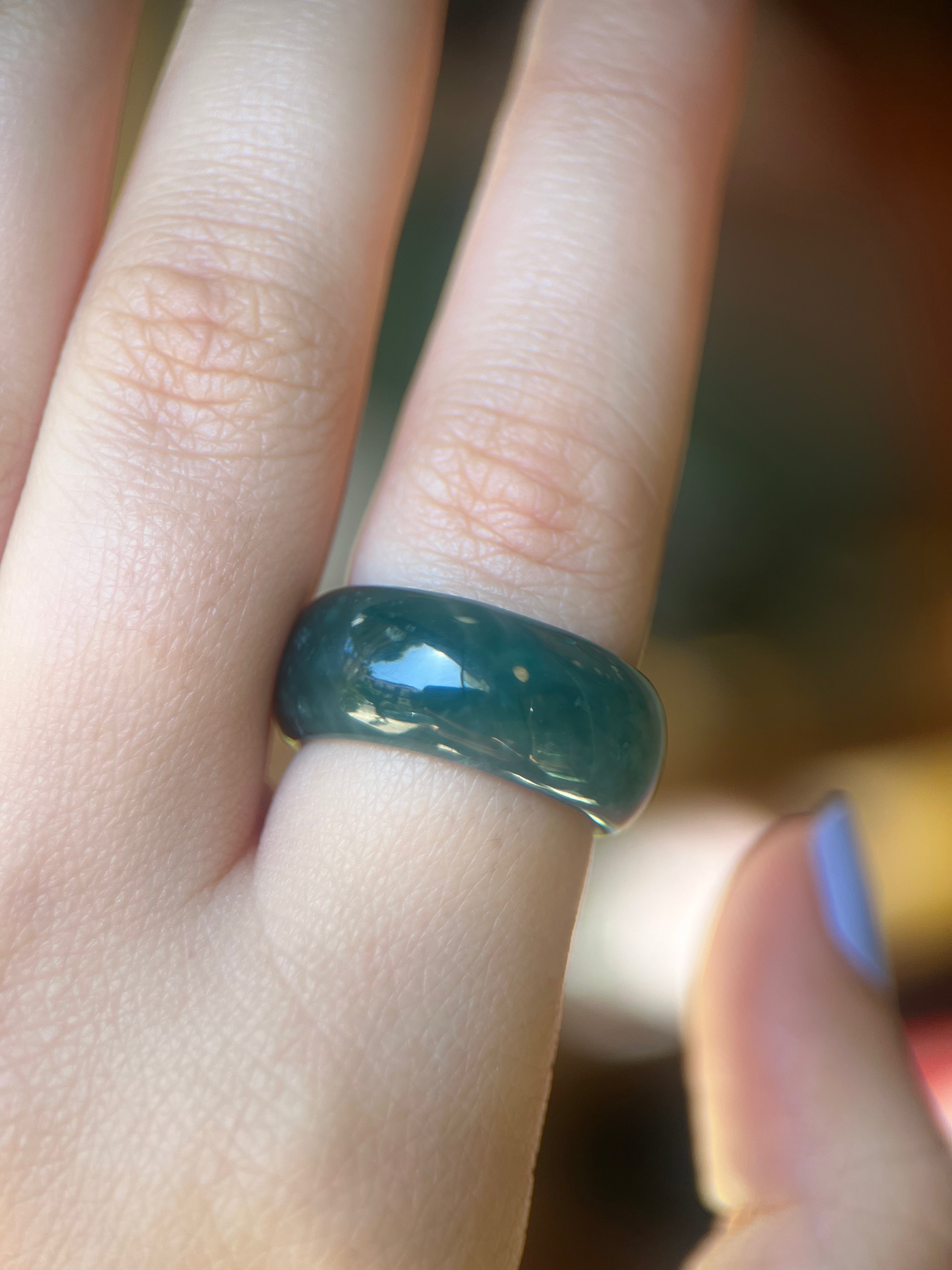 9.1 mm Jade Band Size 7.25