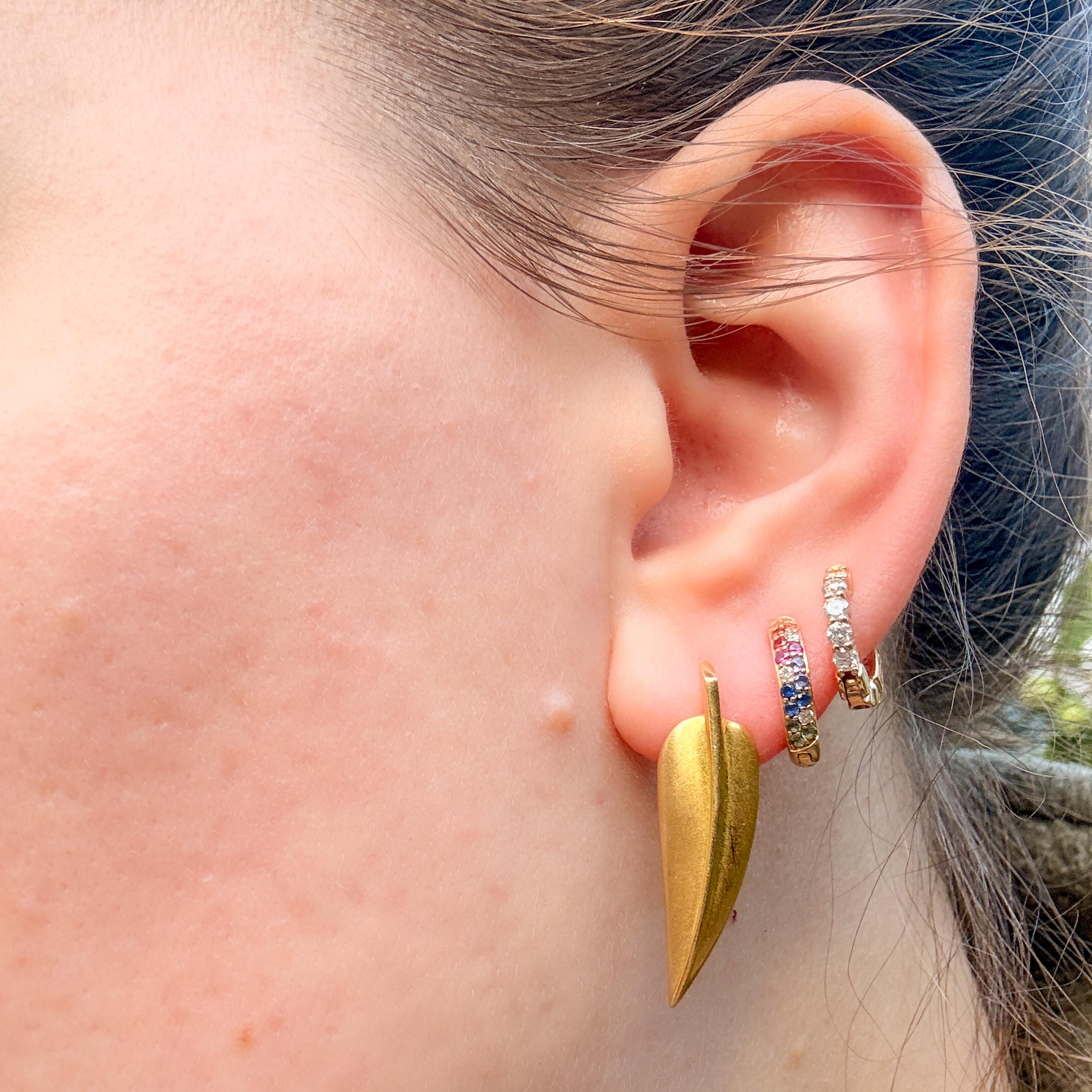 Angela Cummings Tiffany & Co. 18K Feather Earrings