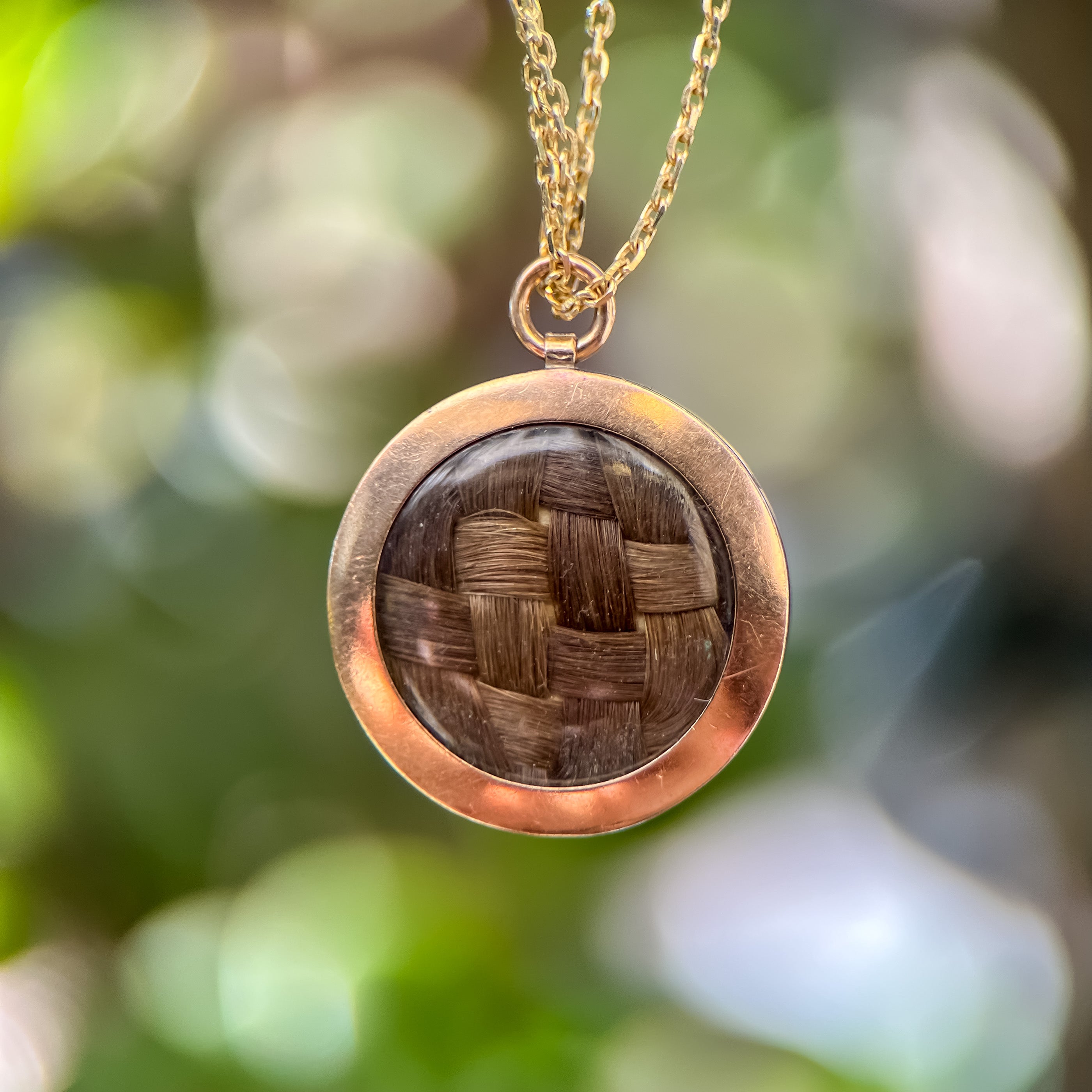 Victorian 9K L'amitié Enamel & Hair Friendship Pendant