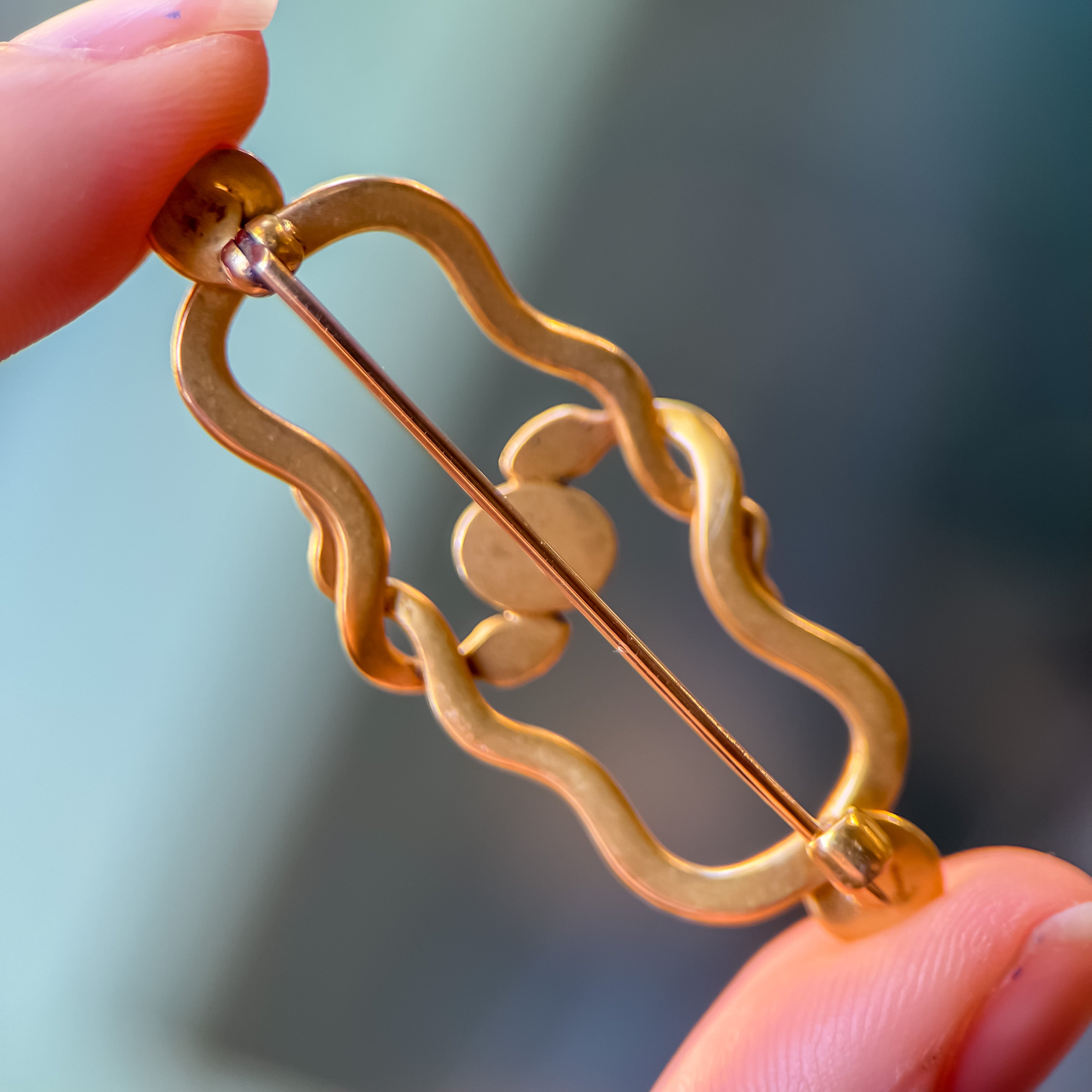 Victorian Turquoise & Pearl Snake Brooch