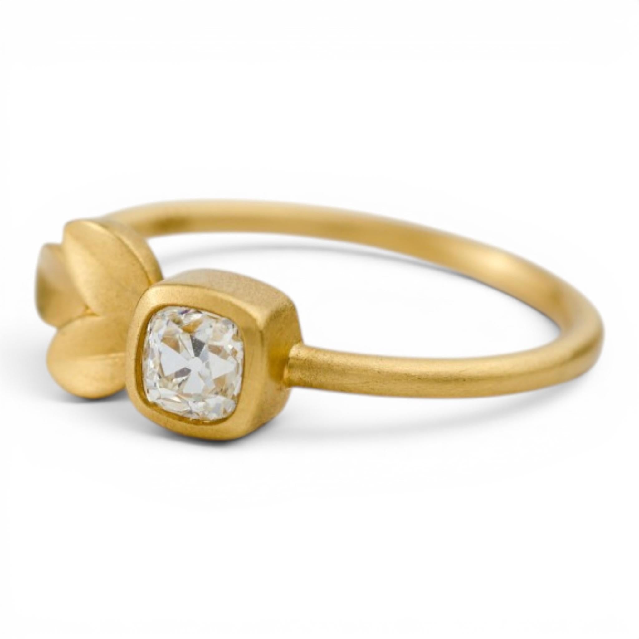 18K Old Mine Cut Diamond Ring