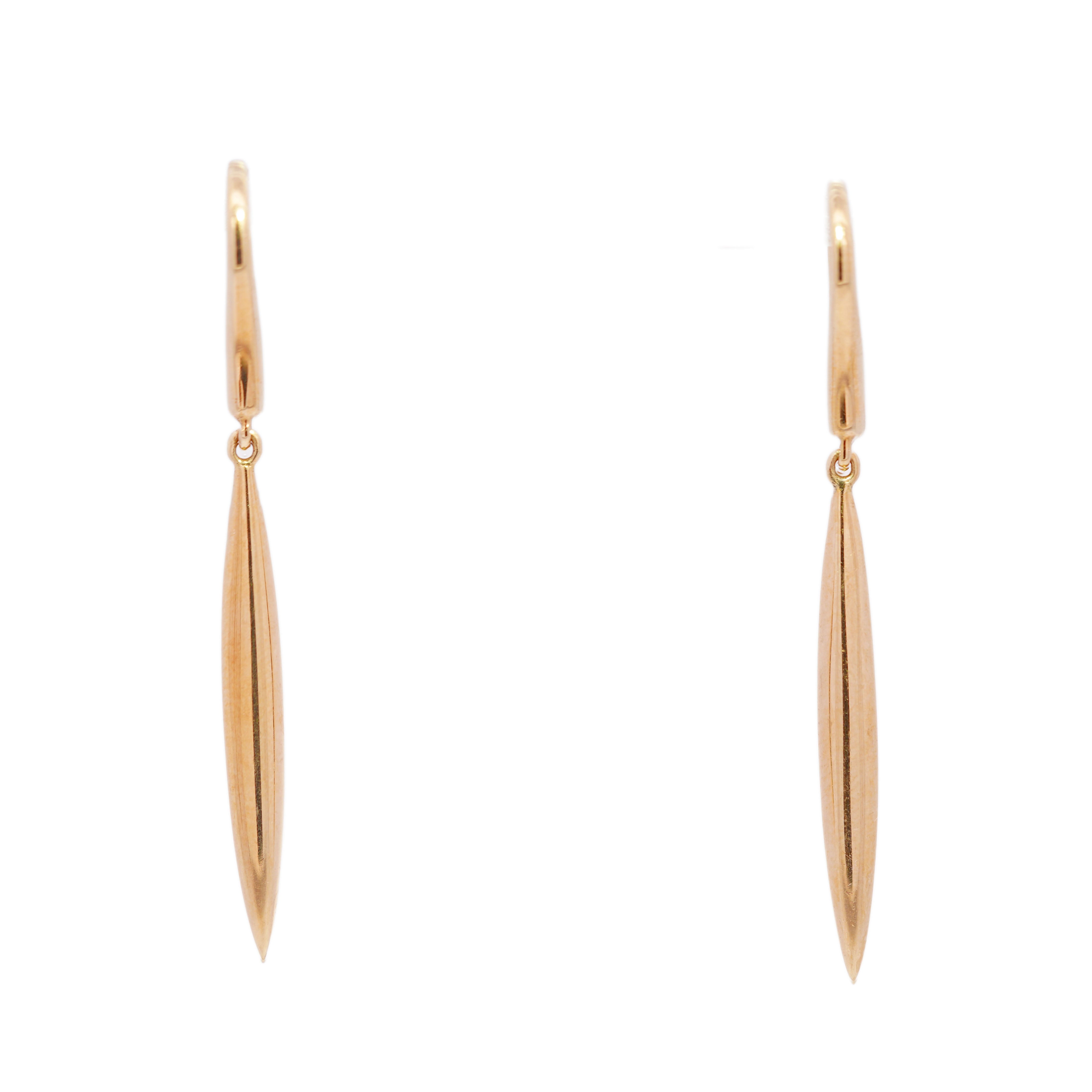 18k Yellow Gold Feather Earrings by Tiffany & Co
