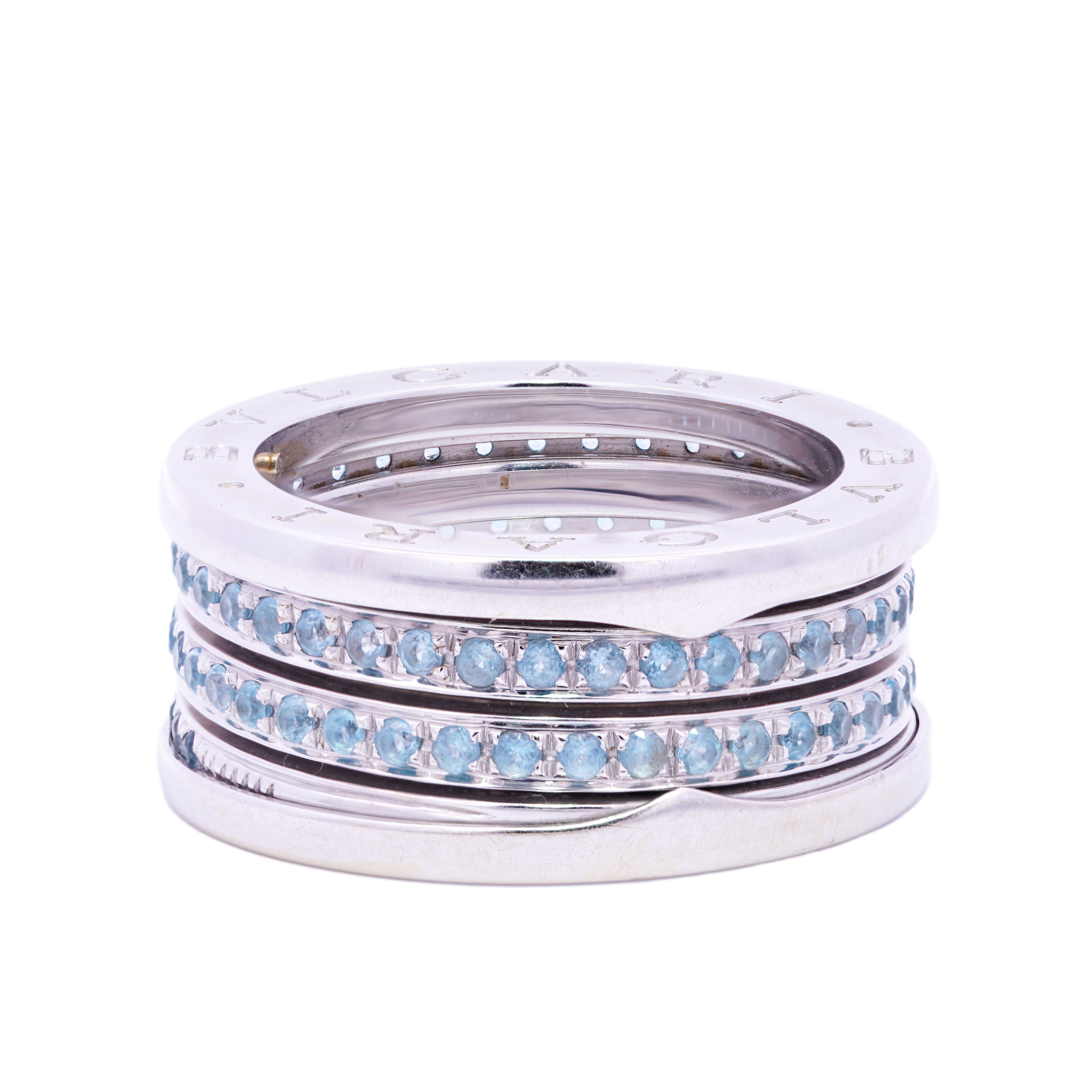 Bulgari Topaz B.Zero 18k White Gold Ring Size 8 15.7gr