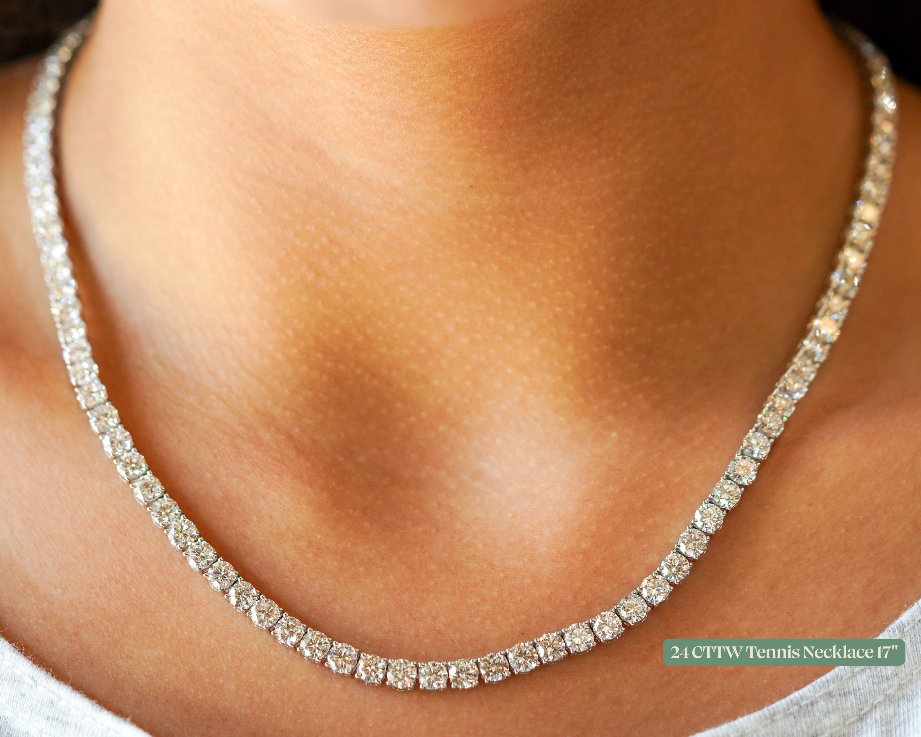 Lab Diamond Tennis Necklace
