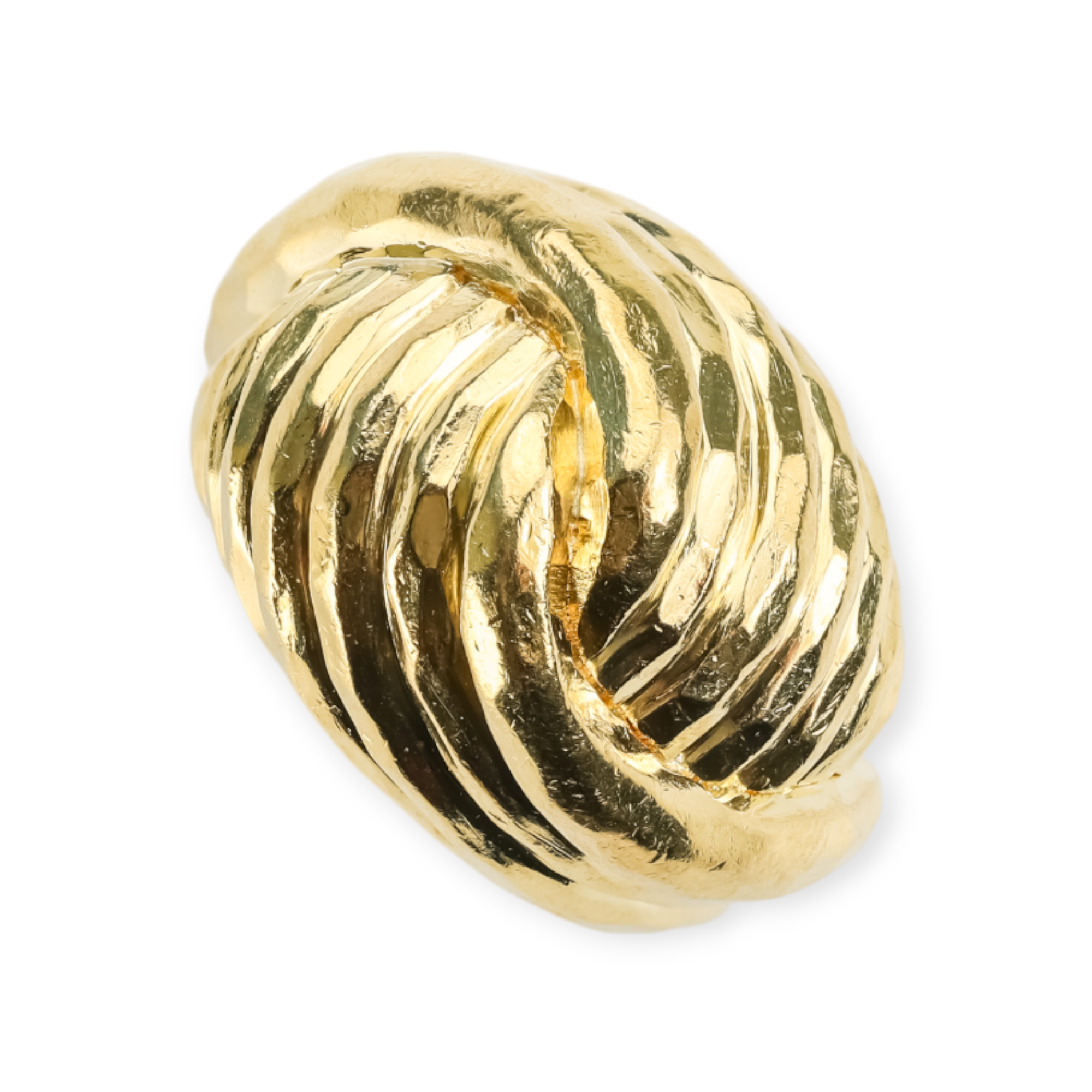 Henry Dunay Hammered 18K Yellow Gold Twisted Knot Ring