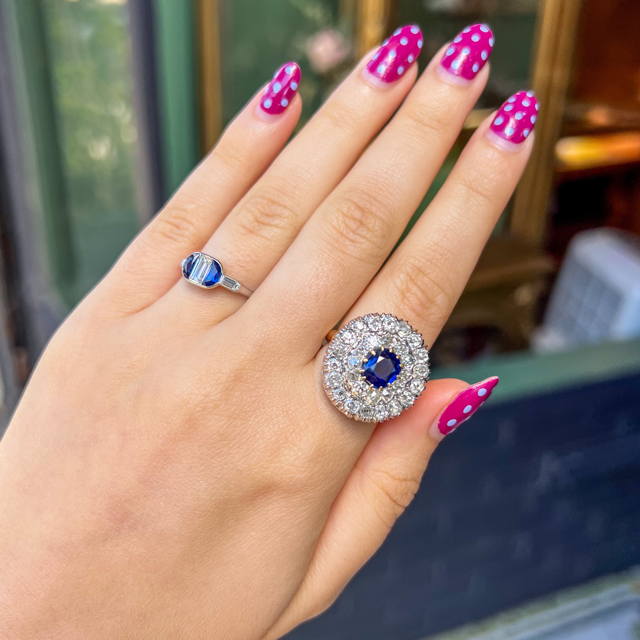 Mixed Metal Sapphire & Diamond Ring