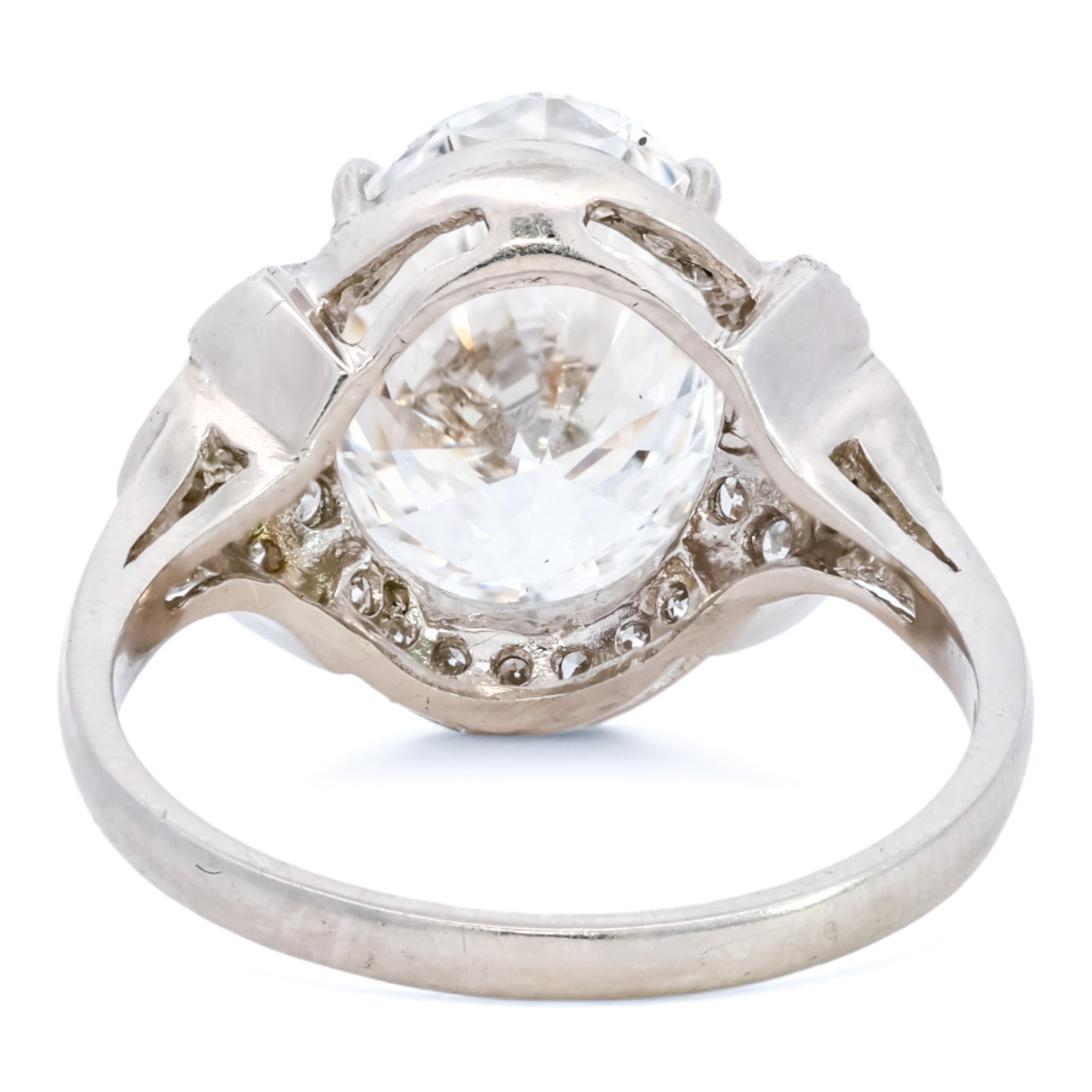 Art Deco 4.18ct Lab Diamond Platinum Engagement Ring
