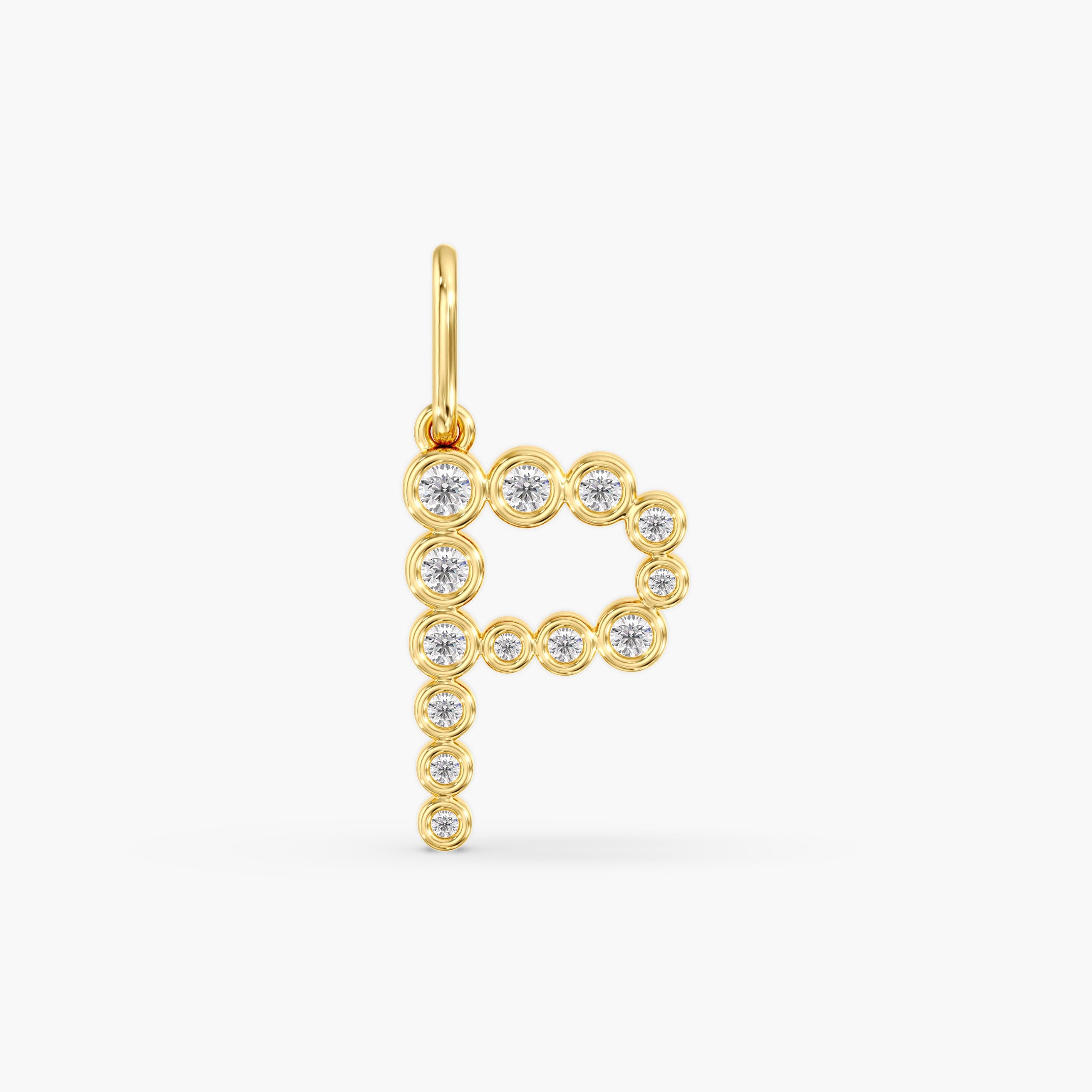 Lab Grown Diamond Bezel Letter Charm/Pendant