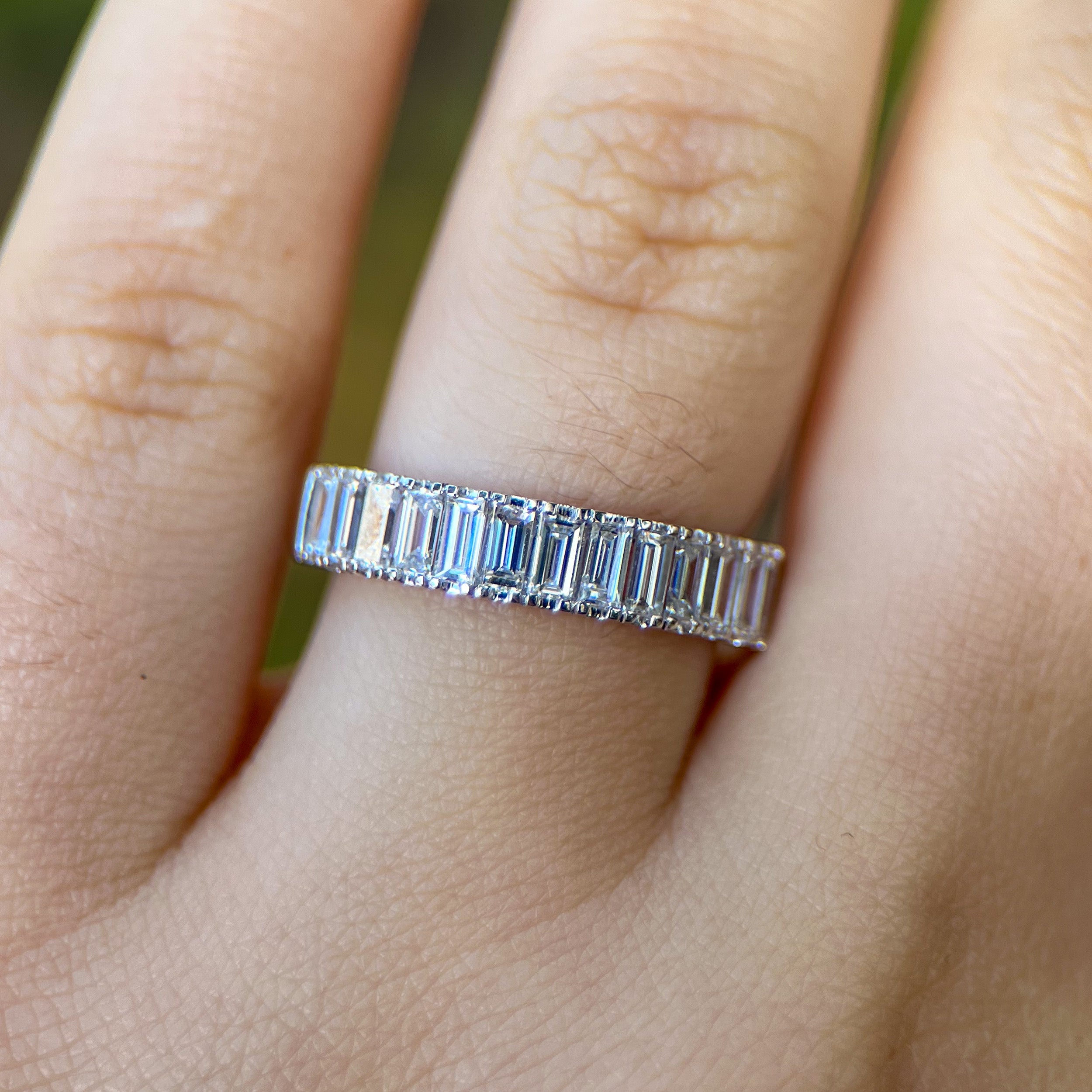 Lab Grown Diamond Baguette Half Eternity Band