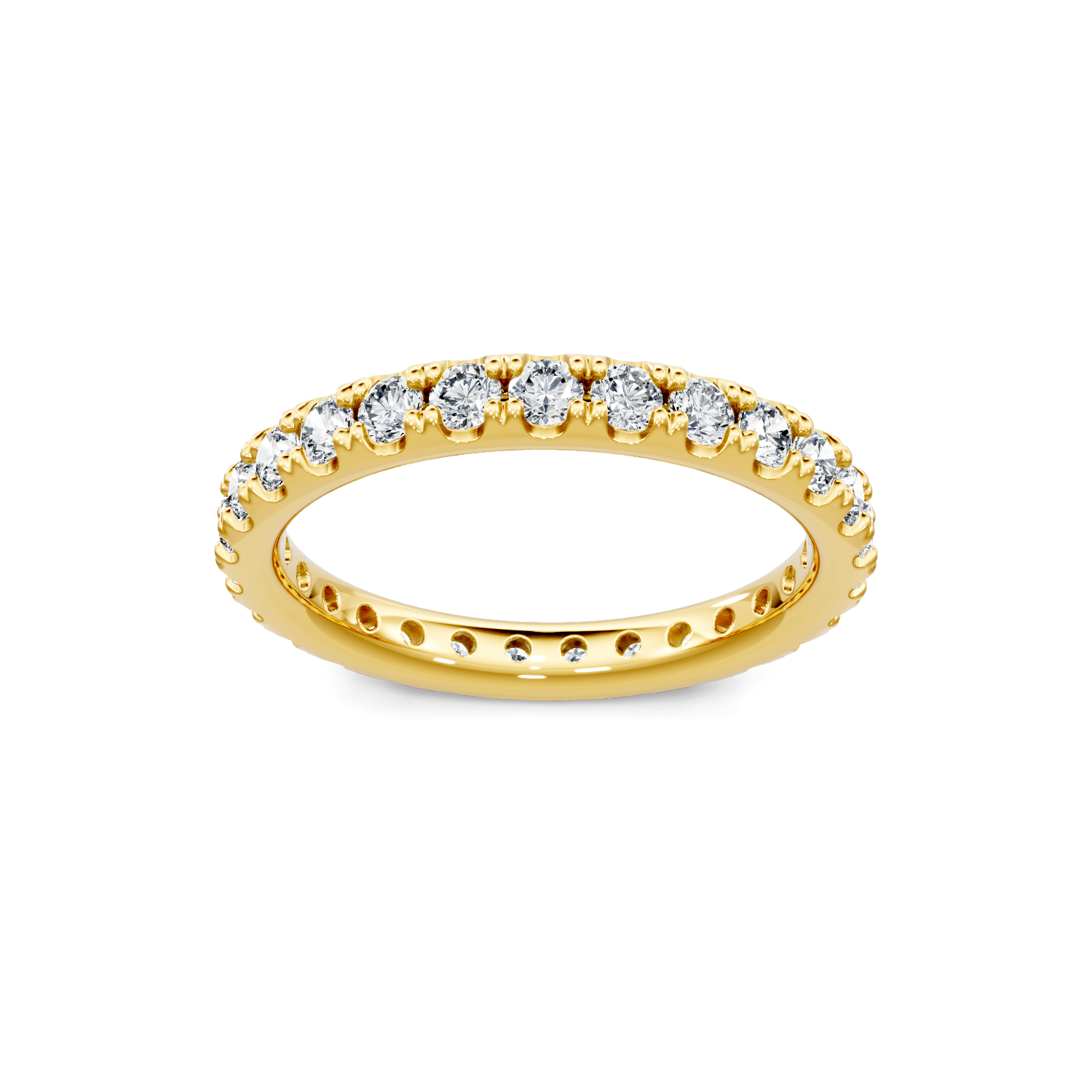 Pavé Lab Diamond Eternity Yellow Gold Band