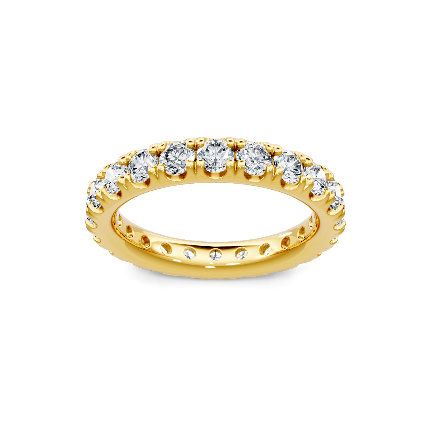 Pavé Lab Diamond Eternity Yellow Gold Band