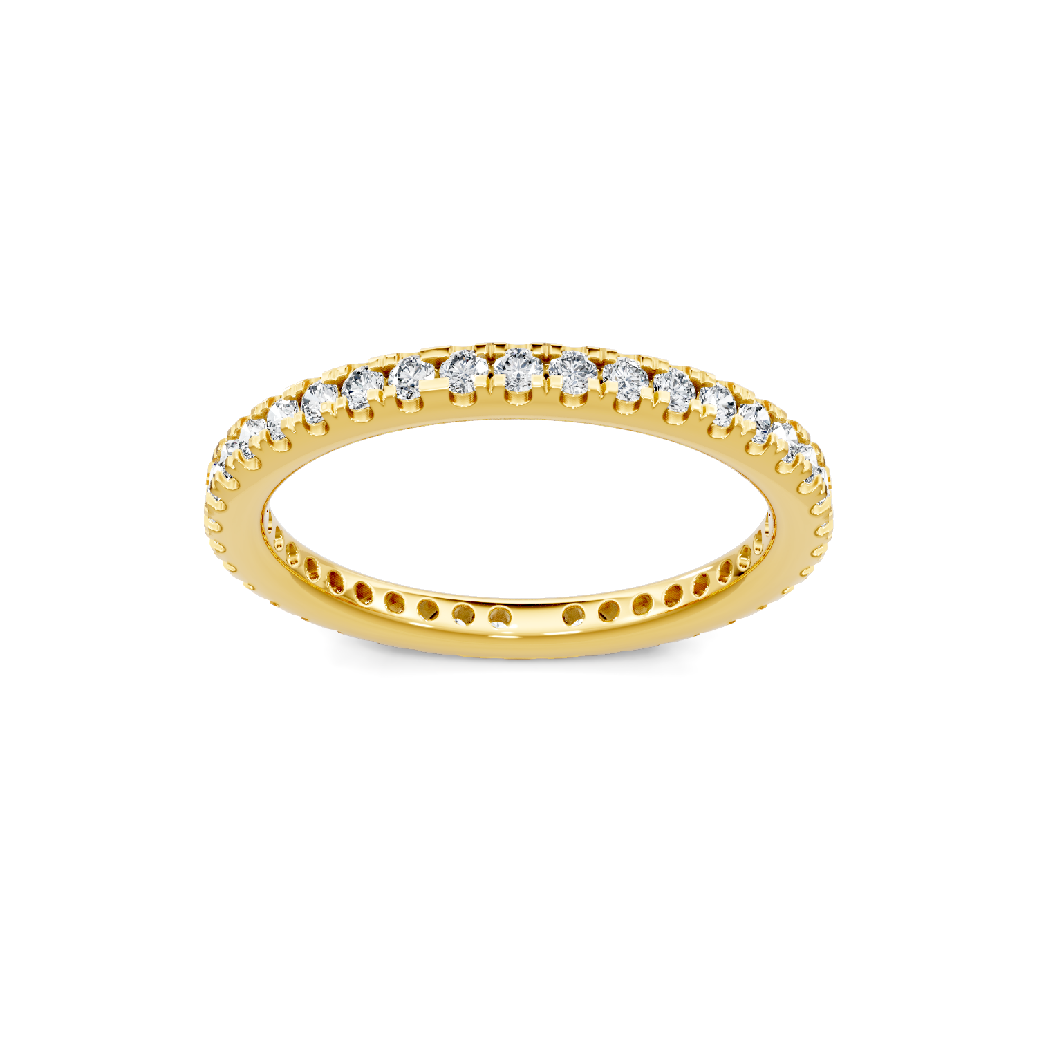 Pavé Lab Diamond Eternity Yellow Gold Band