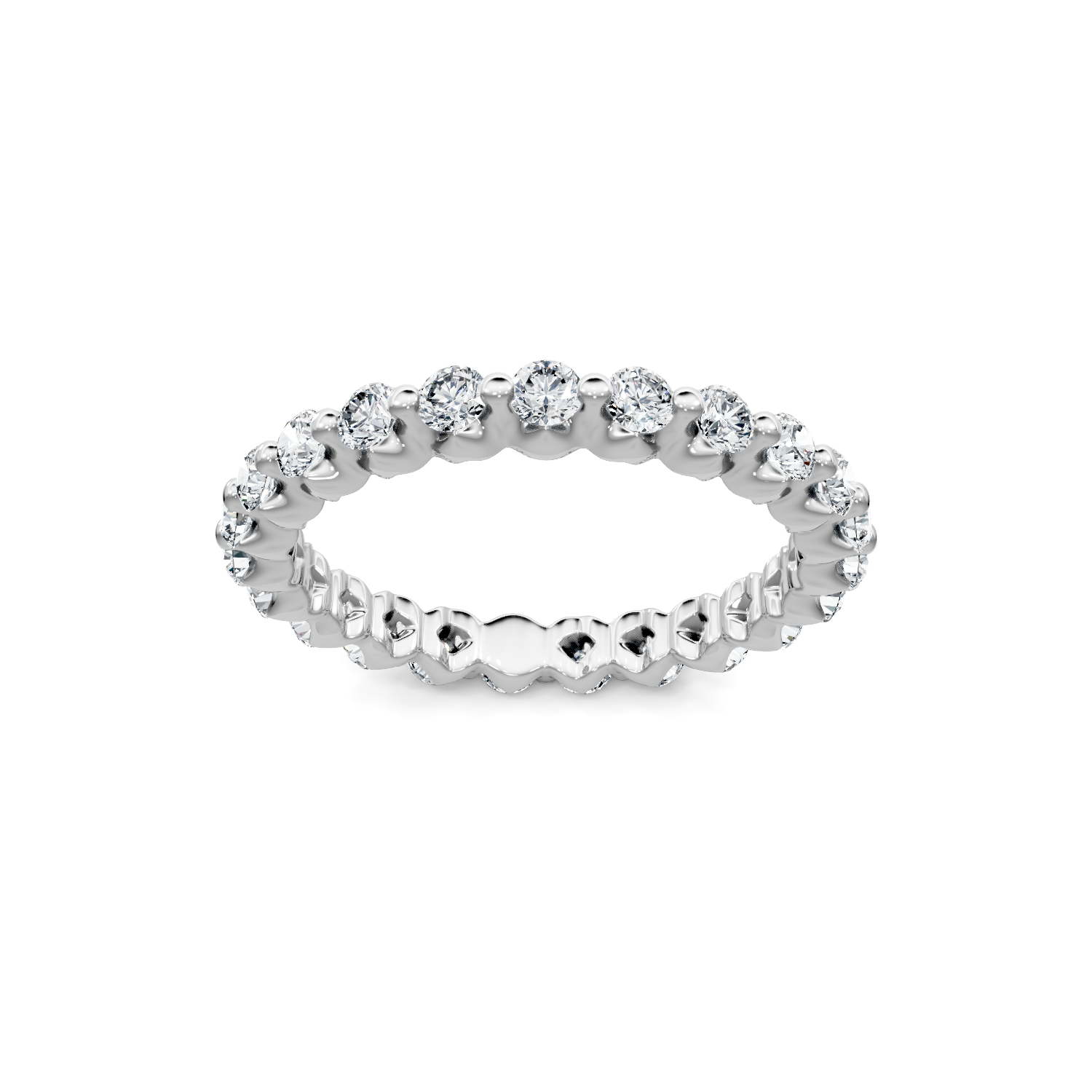 M & Co. White Gold Shared Prong Lab Diamond Full Eternity Band