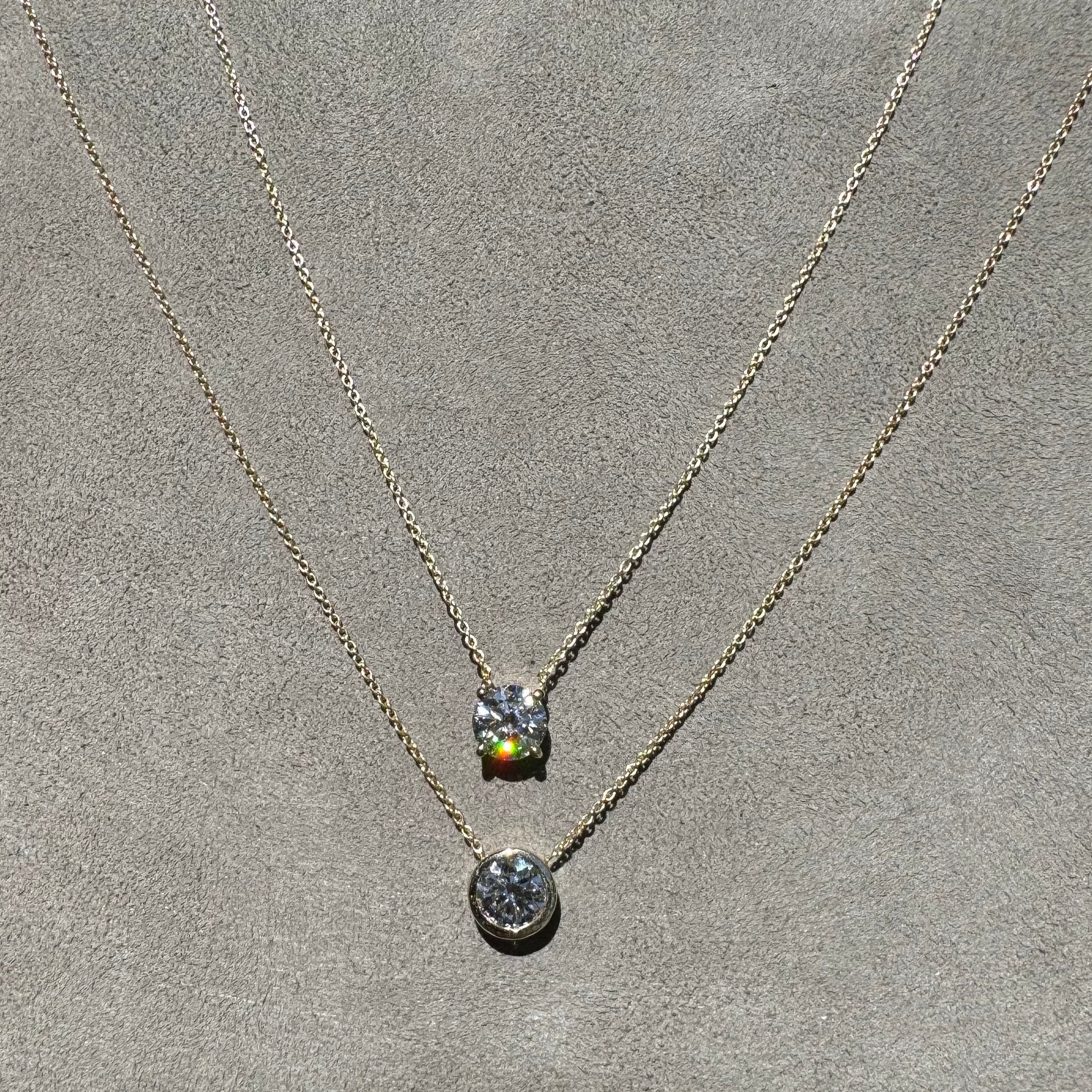 M & Co. Bezel & Prong Diamond Pendant Necklace,