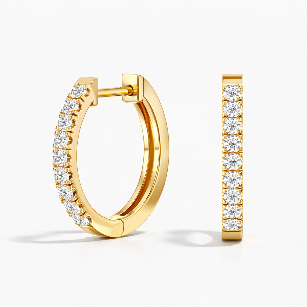 Lab Diamond Huggie Hoops