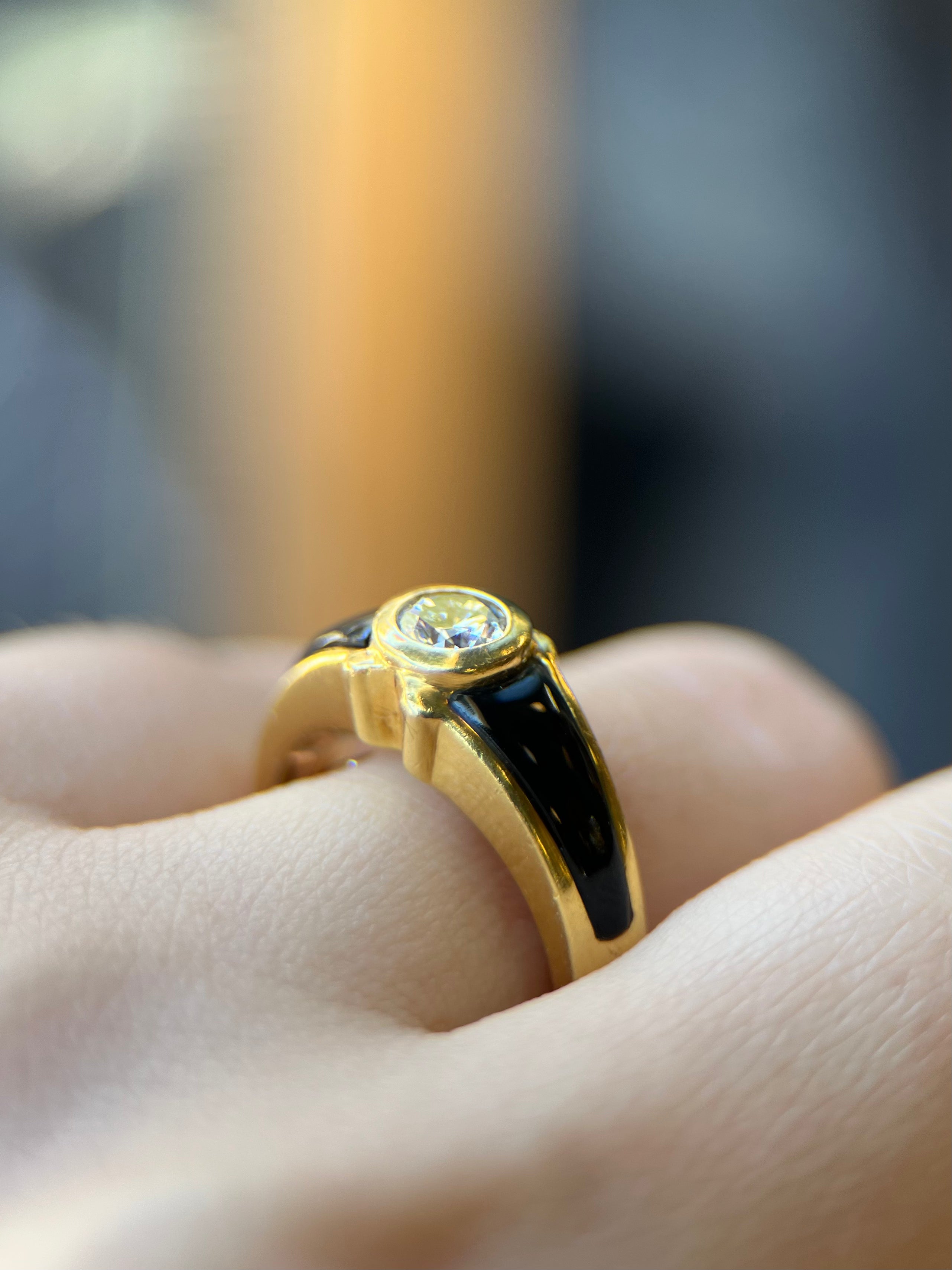 Fred Paris Diamond & Onyx Ring