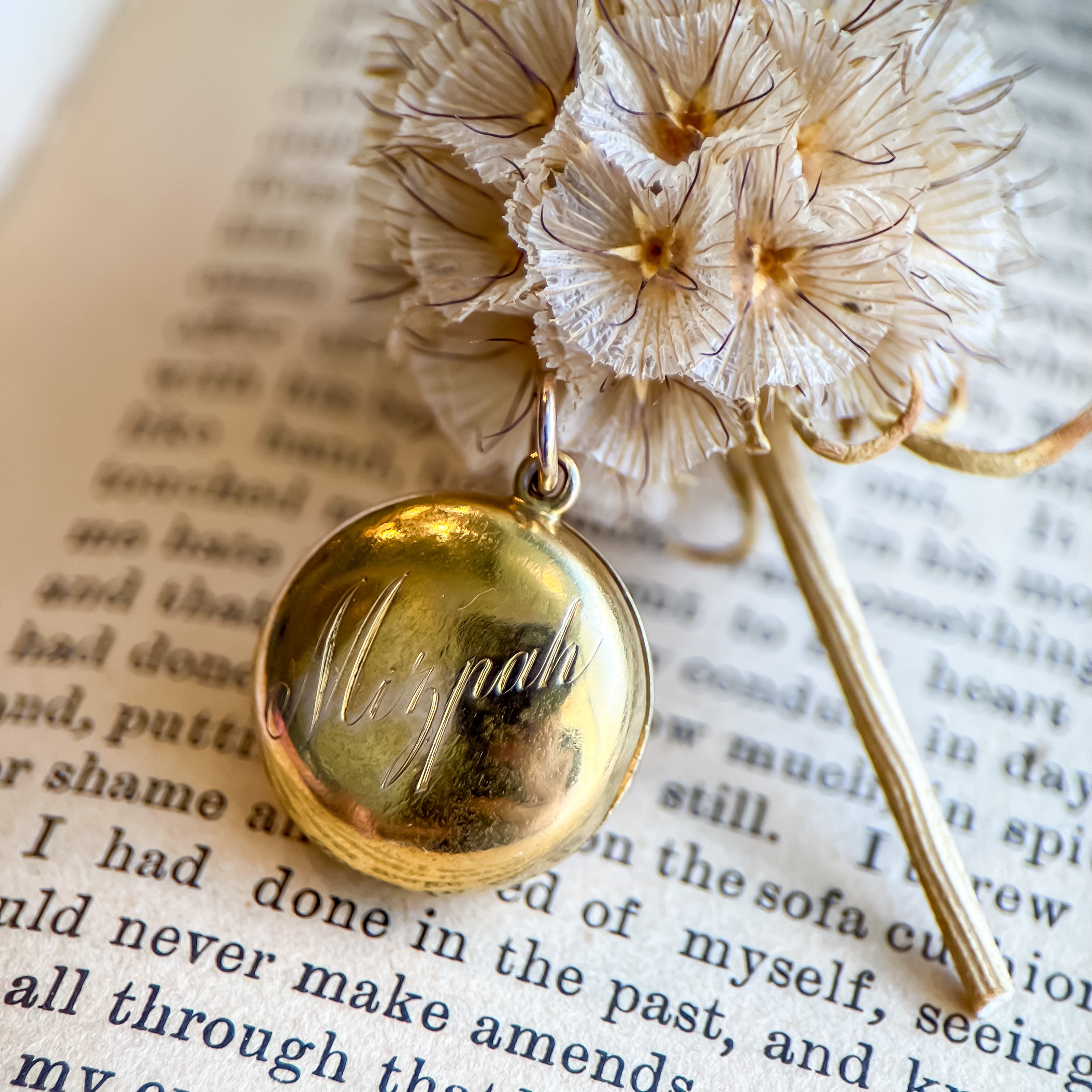 Victorian English 15K Gold Mizpah Locket Charm
