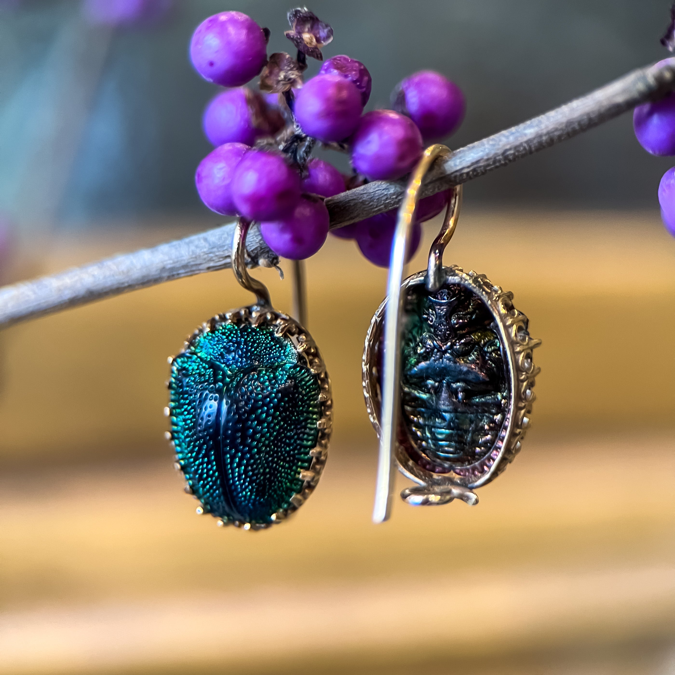 Victorian Scarab Earrings