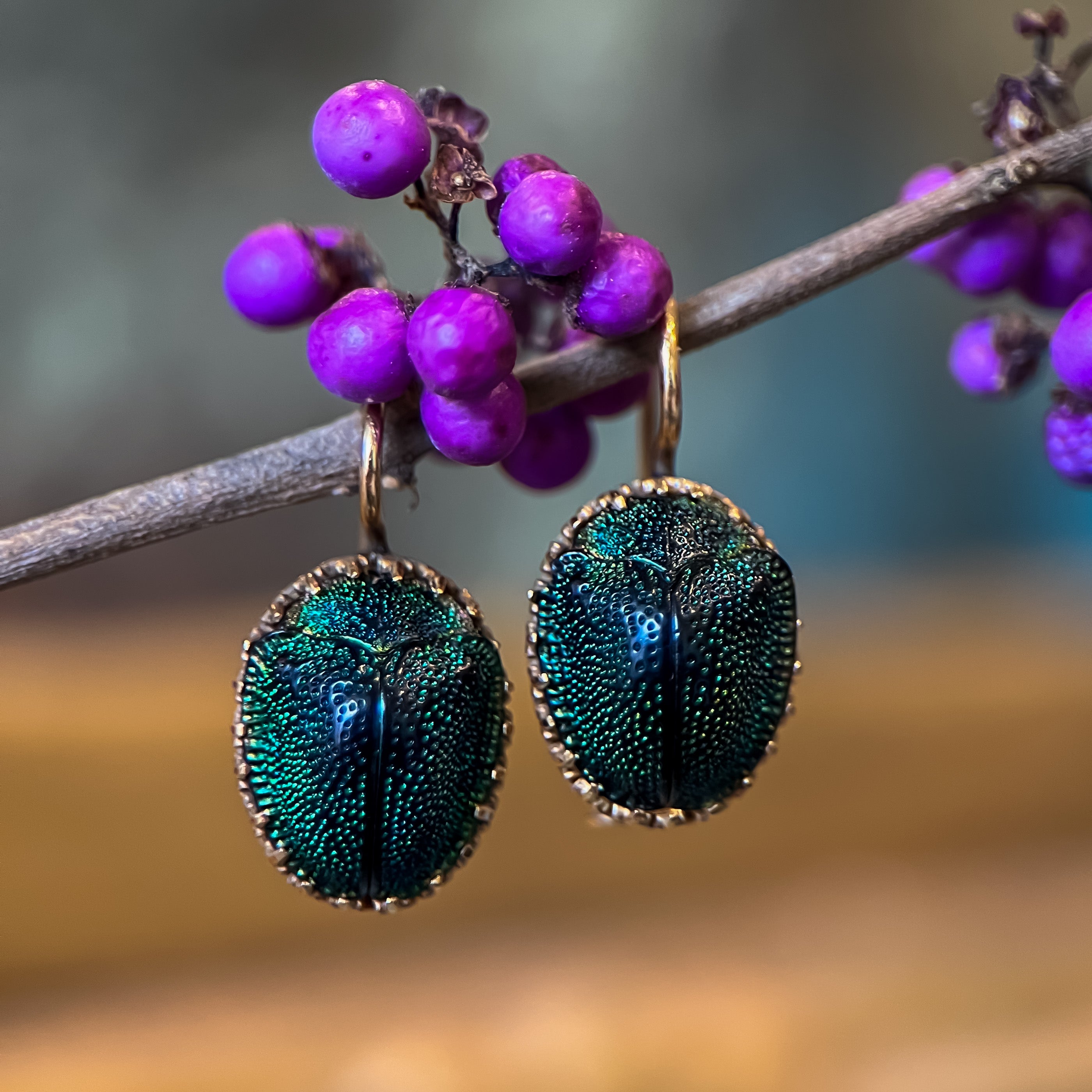 Victorian Scarab Earrings
