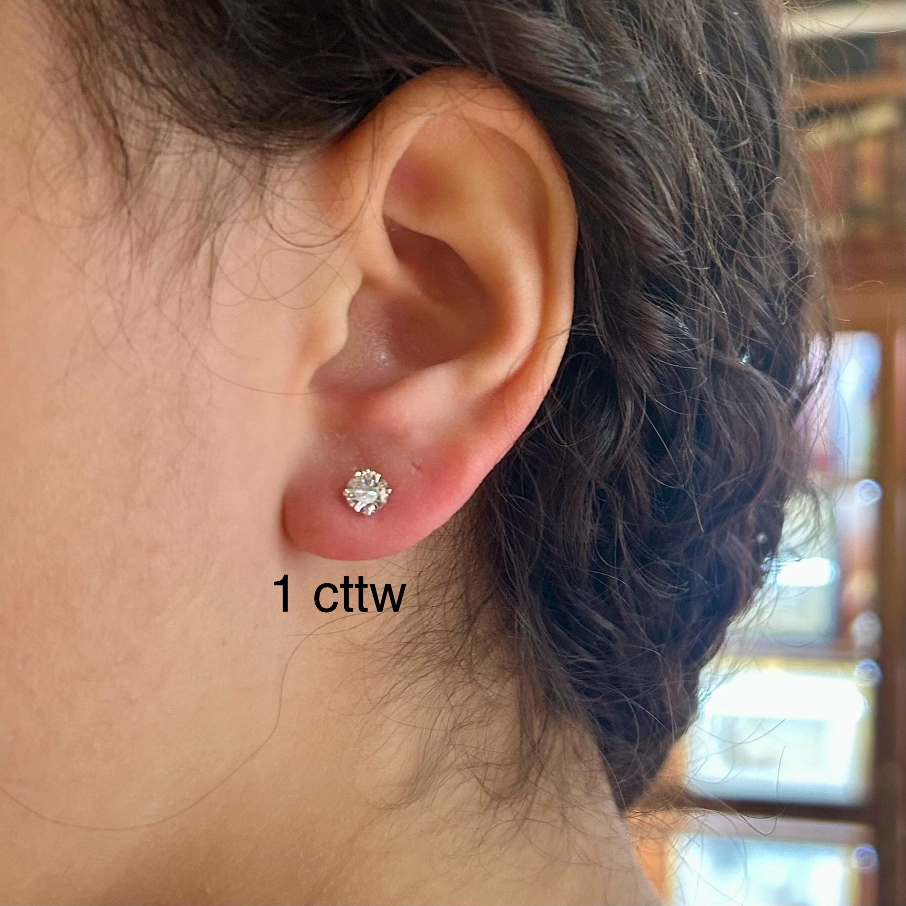 M & Co. Basket Setting Diamond Stud Earrings