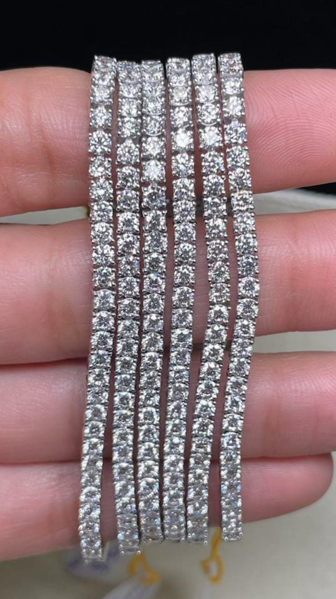 14K White Gold Natural Diamond Tennis Bracelet