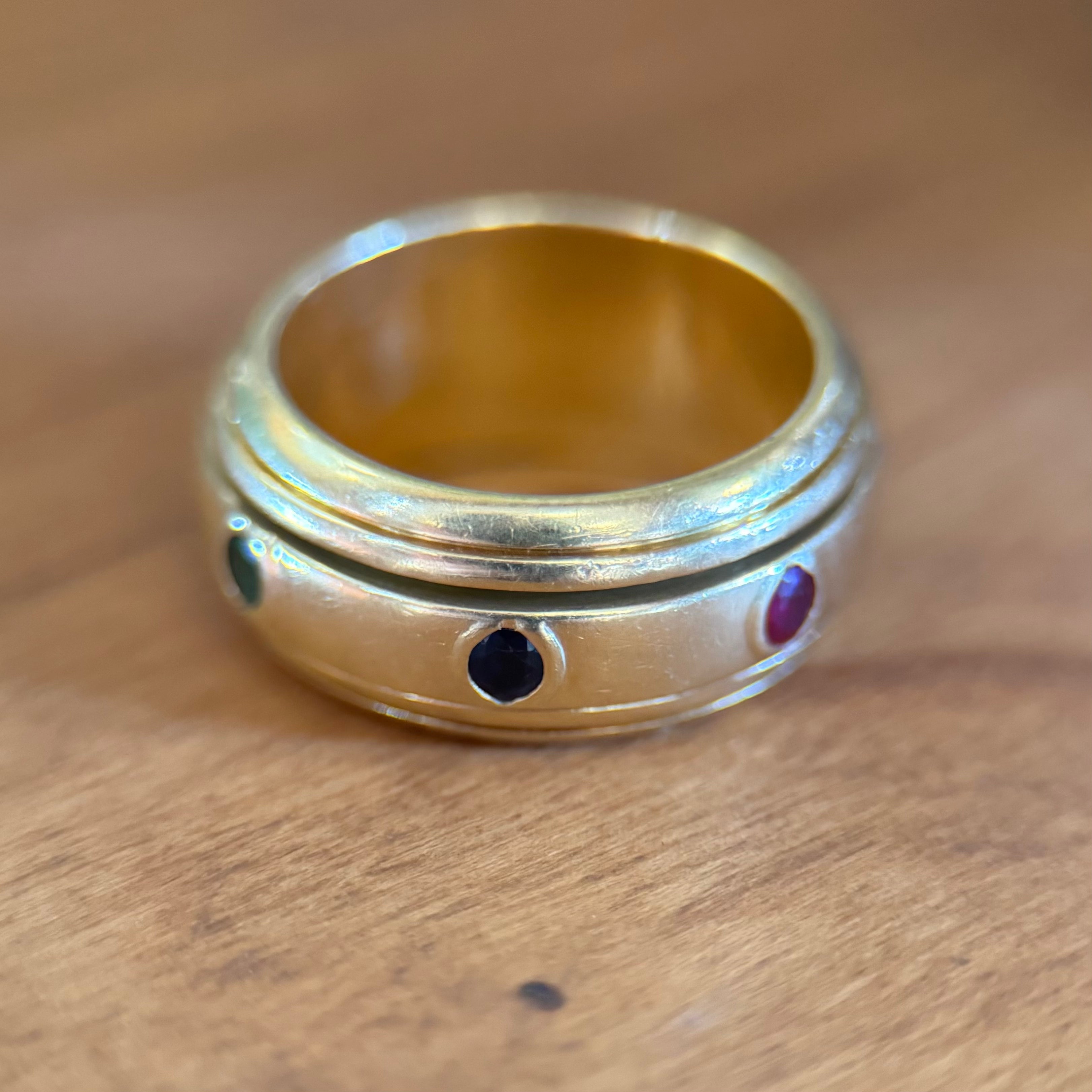 18K Multi Stone Spinner Ring
