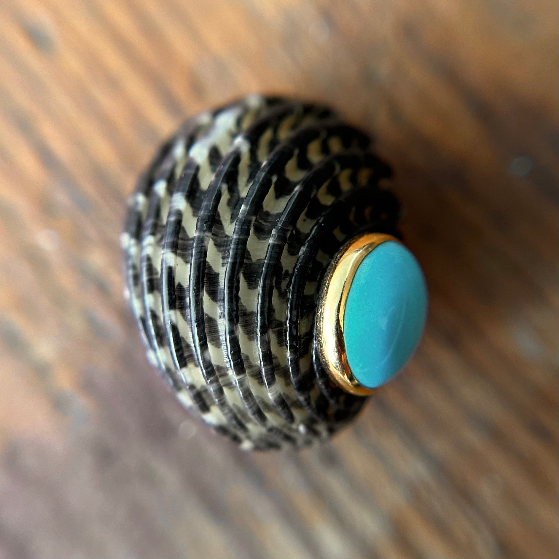 Vintage Seaman Schepps Shell & Turquoise Earrings