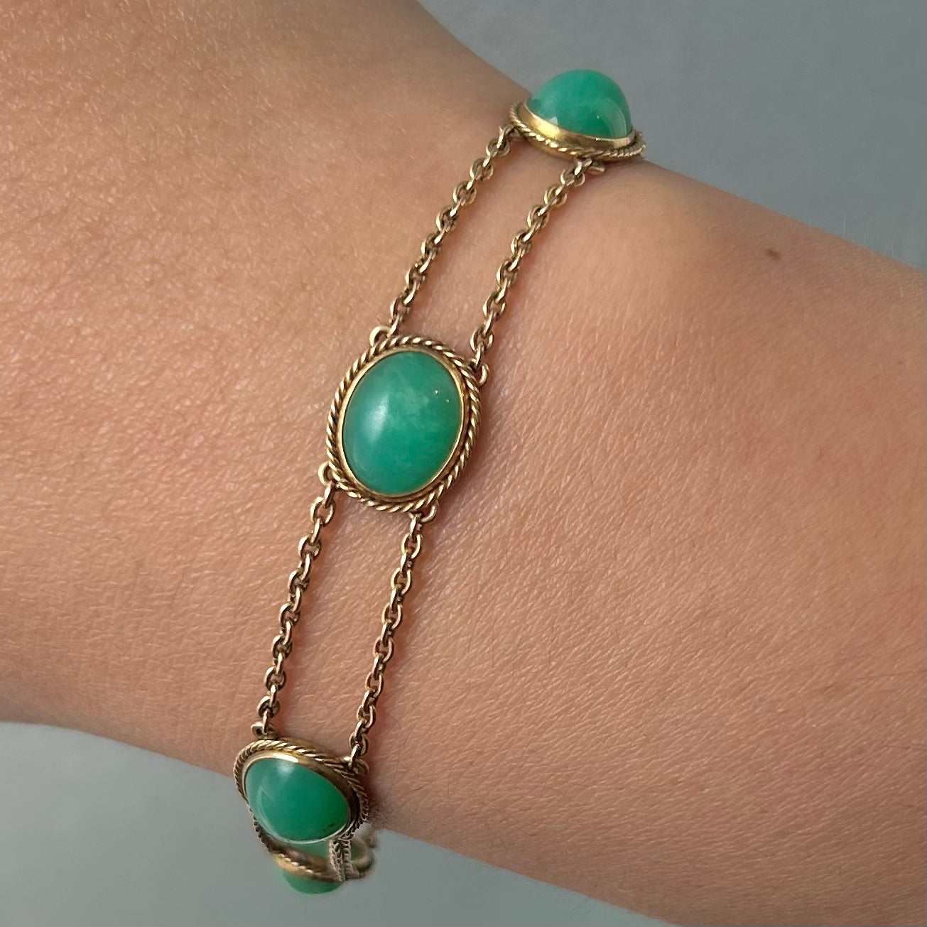 Antique Chrysoprase Bracelet