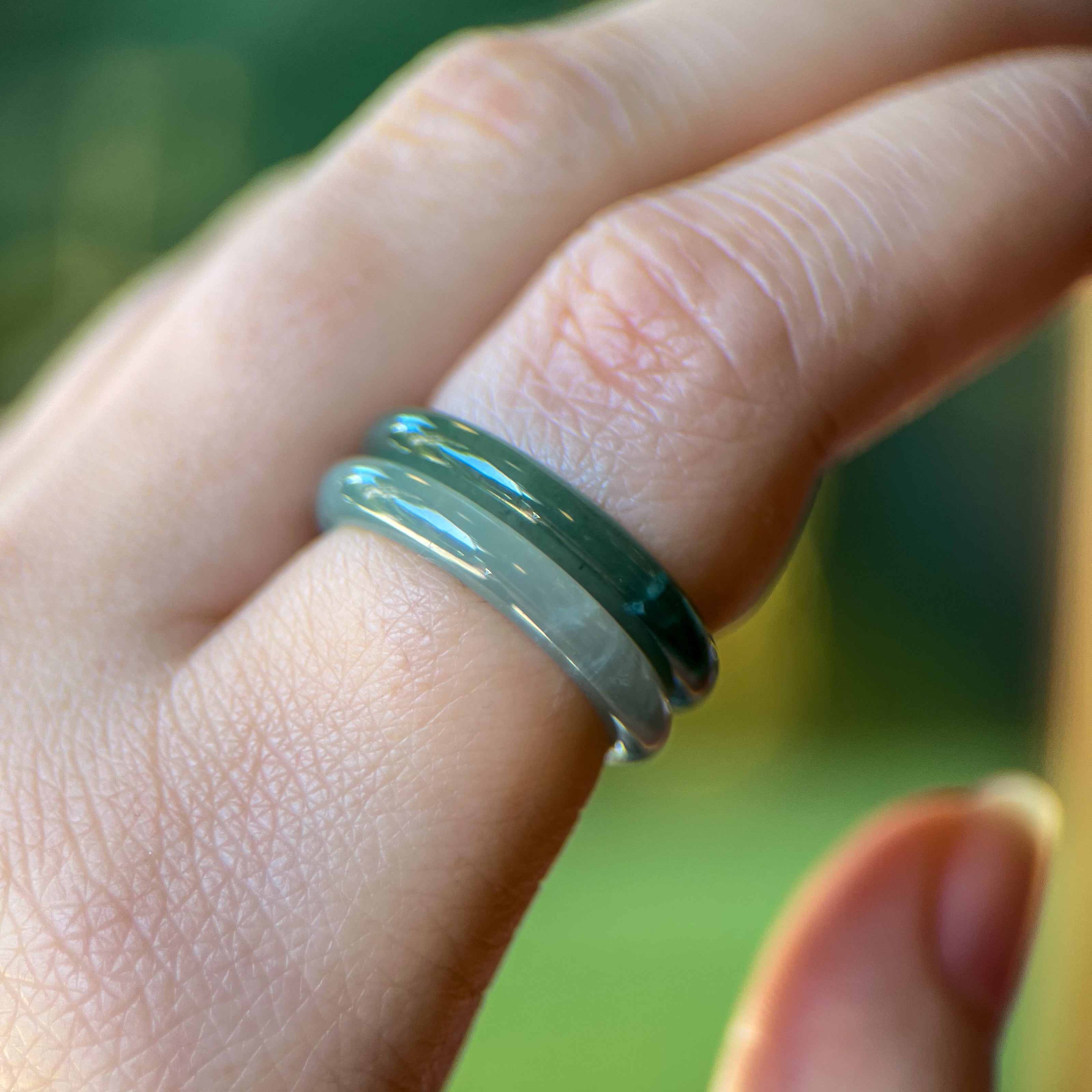 Thin Icy Blue-Green Natural Guatemalan Jade Band