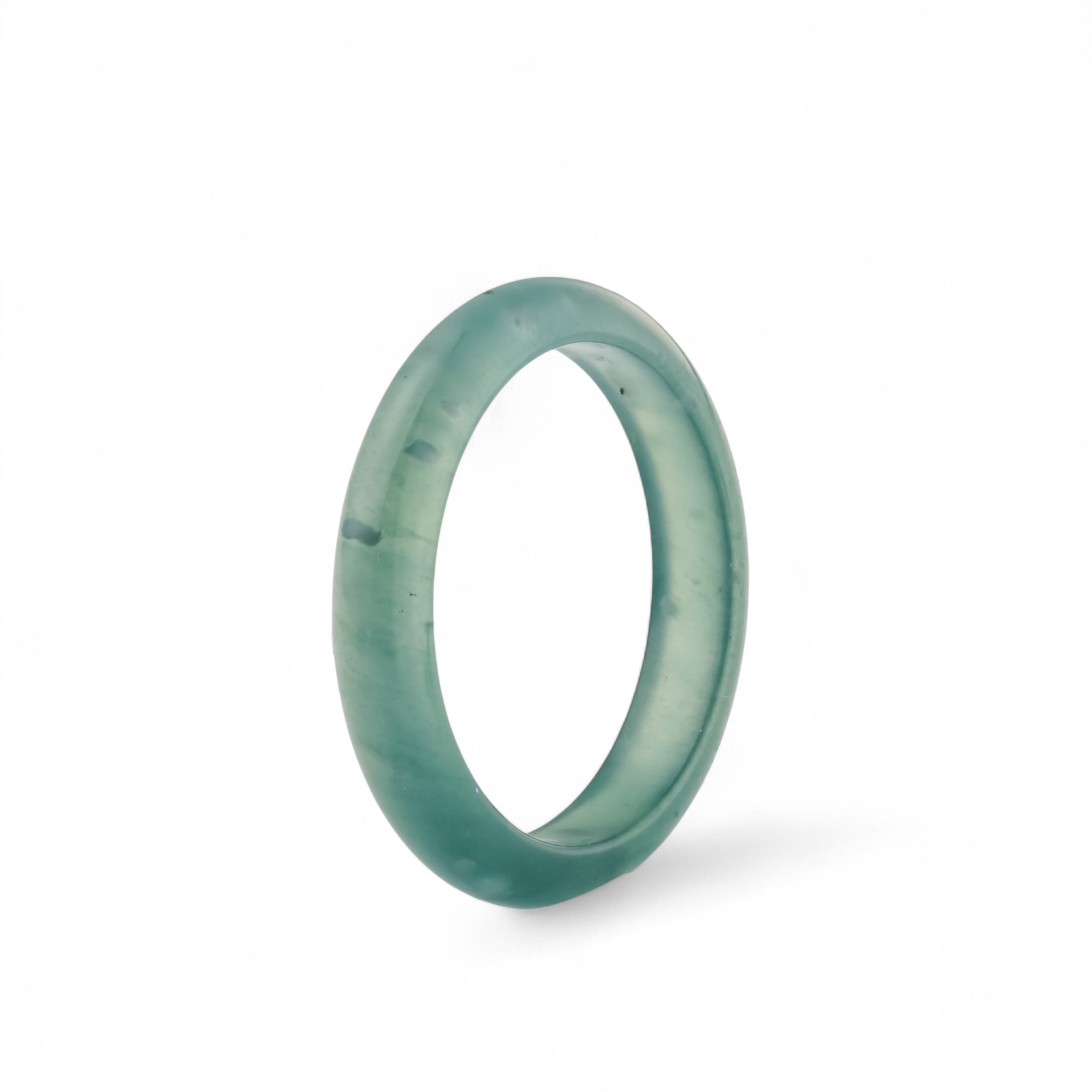 Thin Icy Blue-Green Natural Guatemalan Jade Band
