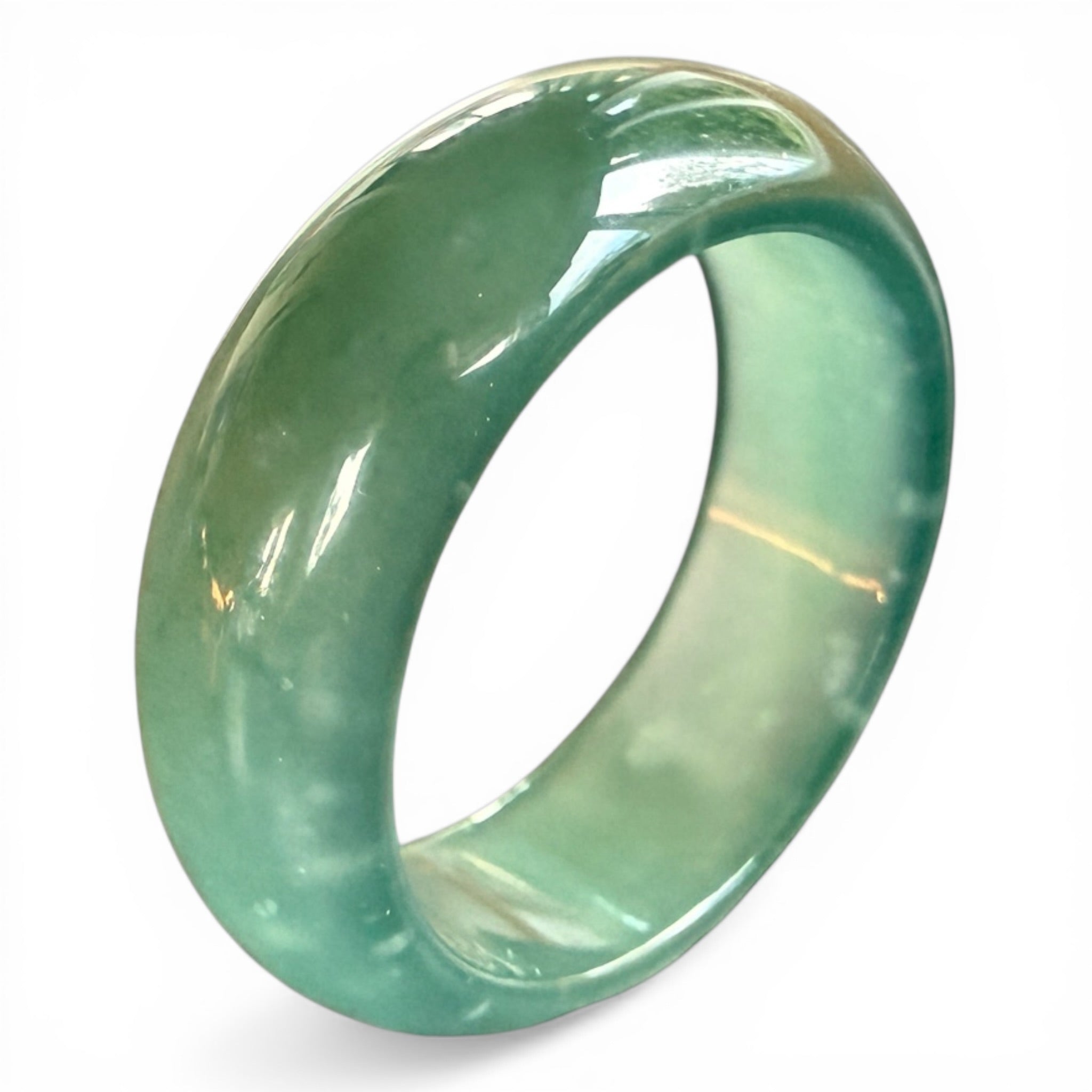 Dark Blue-Green Round Natural Guatemalan Jade Band