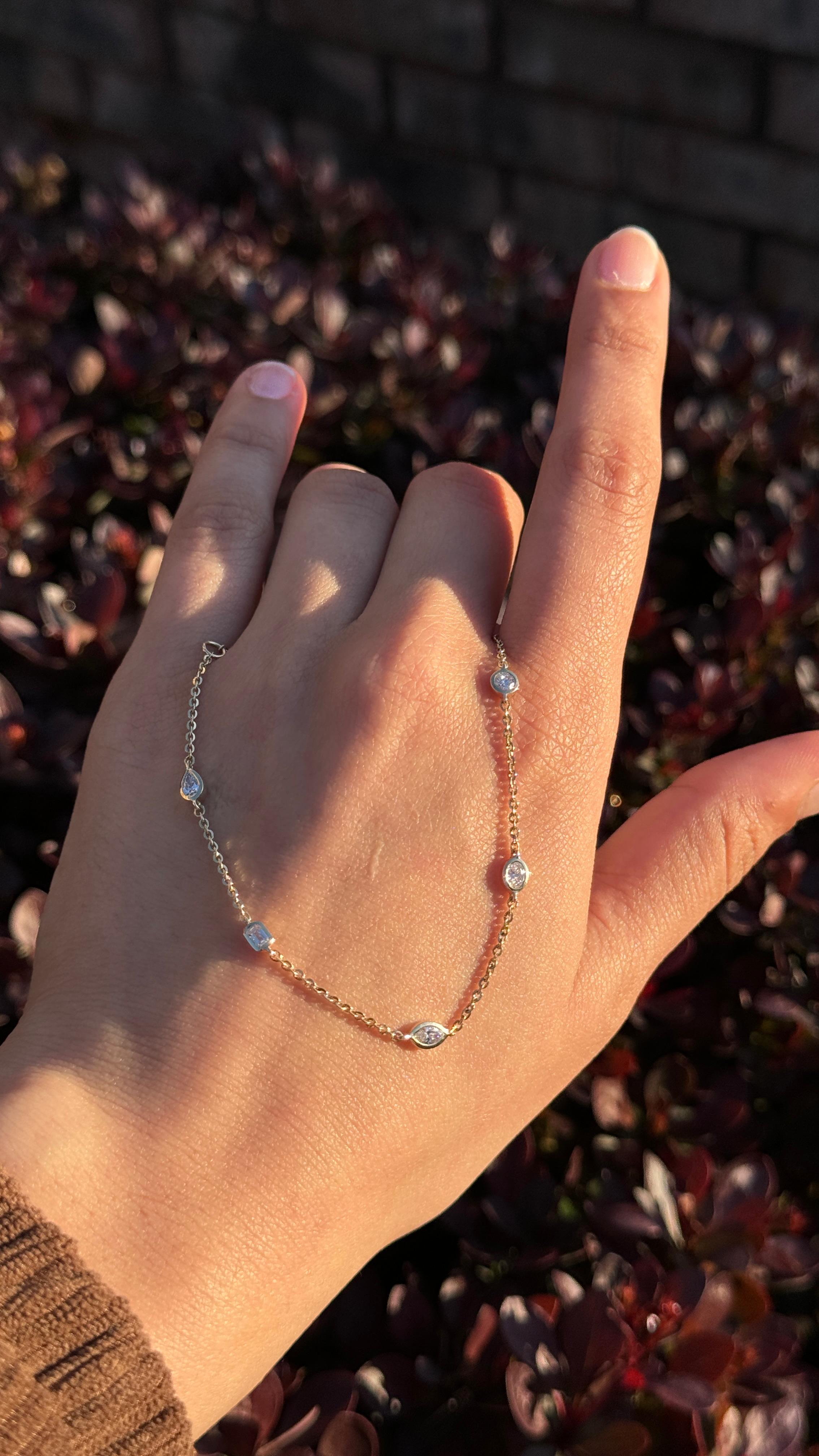 M & Co. Diamond Multi-Shape Station Bracelet