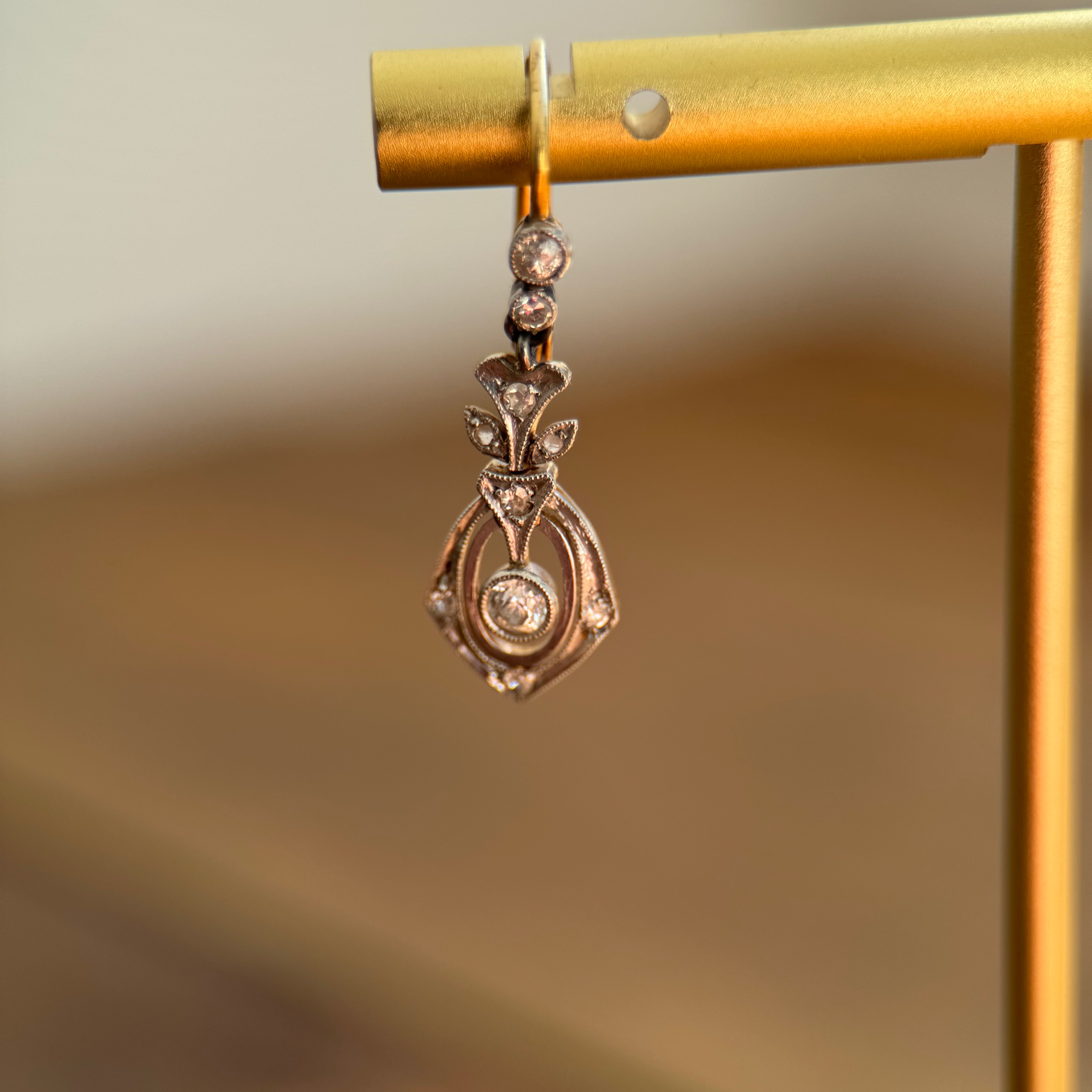18k Edwardian Diamond Drop Earrings