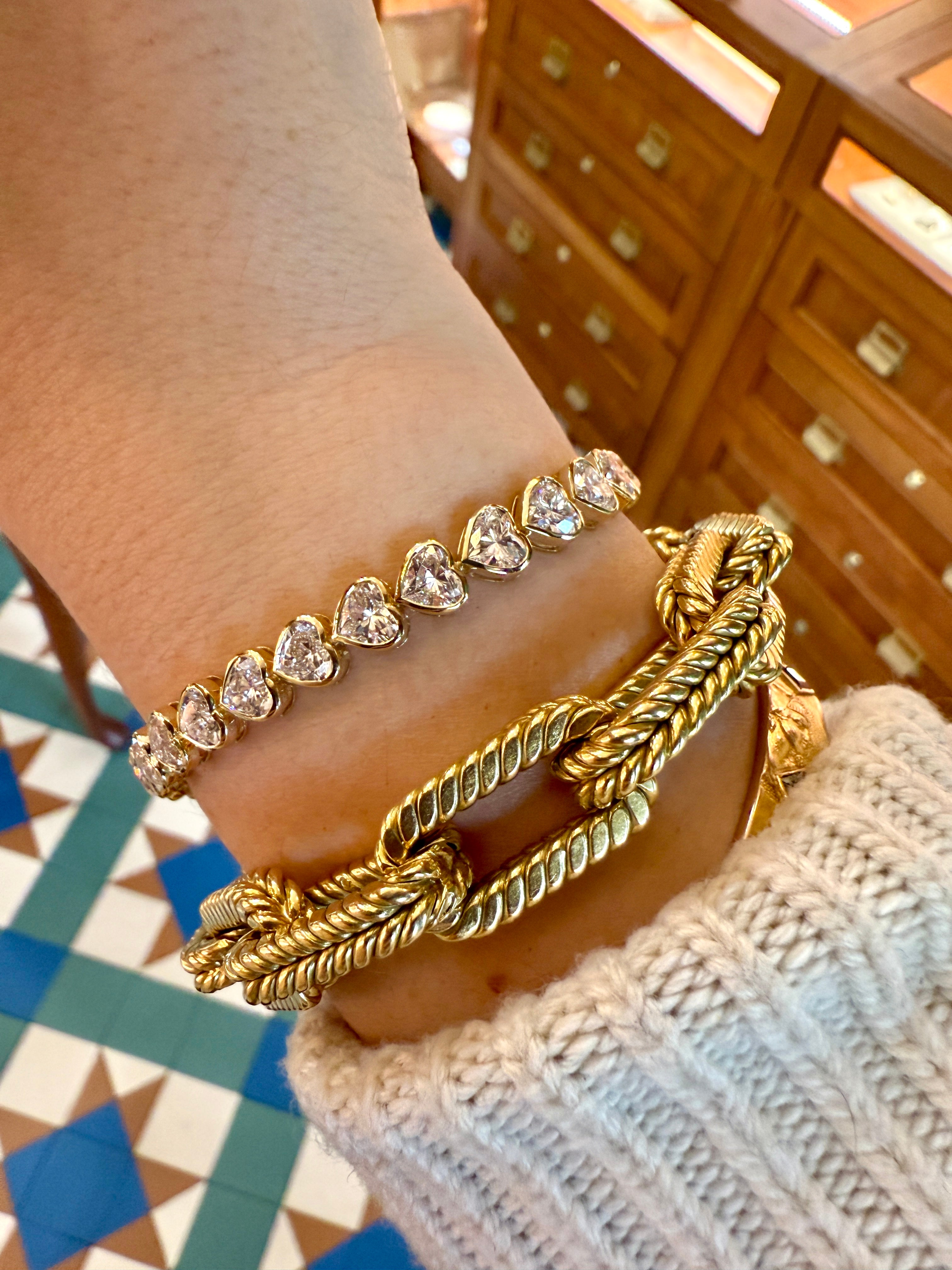 Heart Shape Bezel Lab Grown Diamond Bracelet