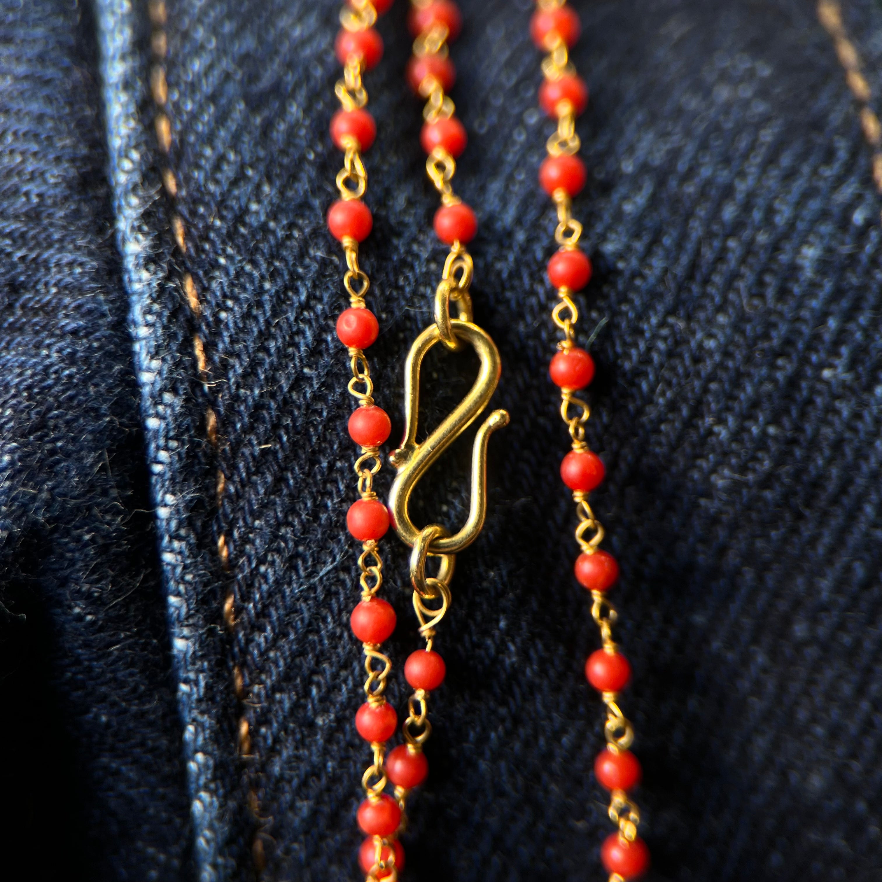 18k Coral Station Necklace