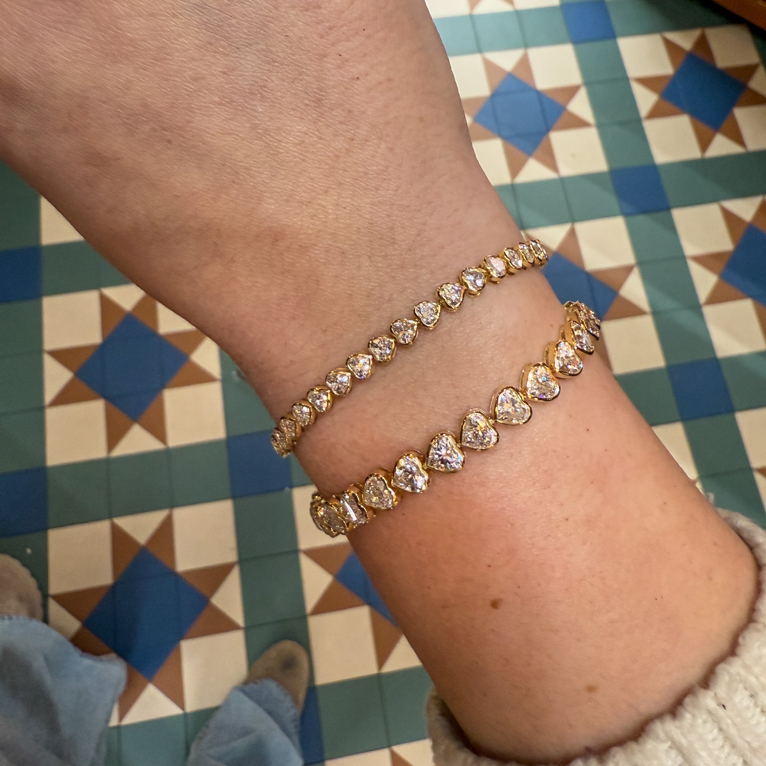 Heart Shape Bezel Lab Grown Diamond Bracelet