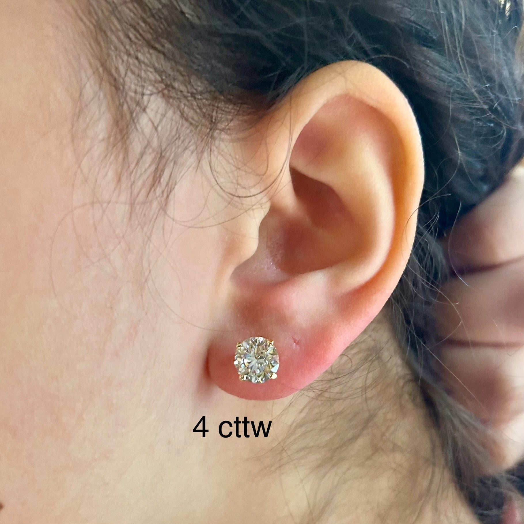 M & Co. Basket Setting Diamond Stud Earrings