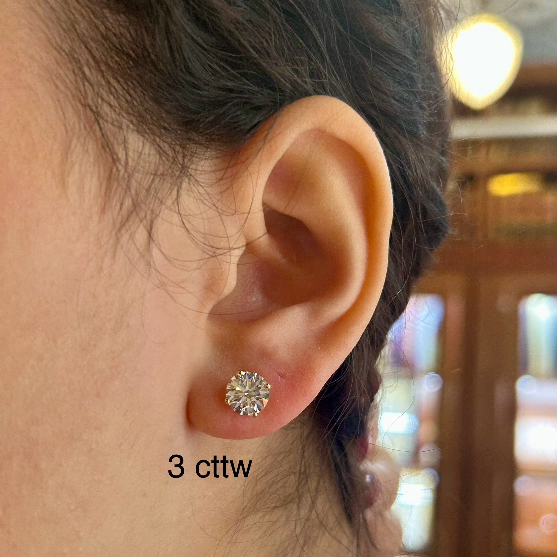 M & Co. Basket Setting Diamond Stud Earrings
