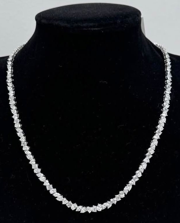 M & Co. Multi-Shape Prong Tennis Necklace