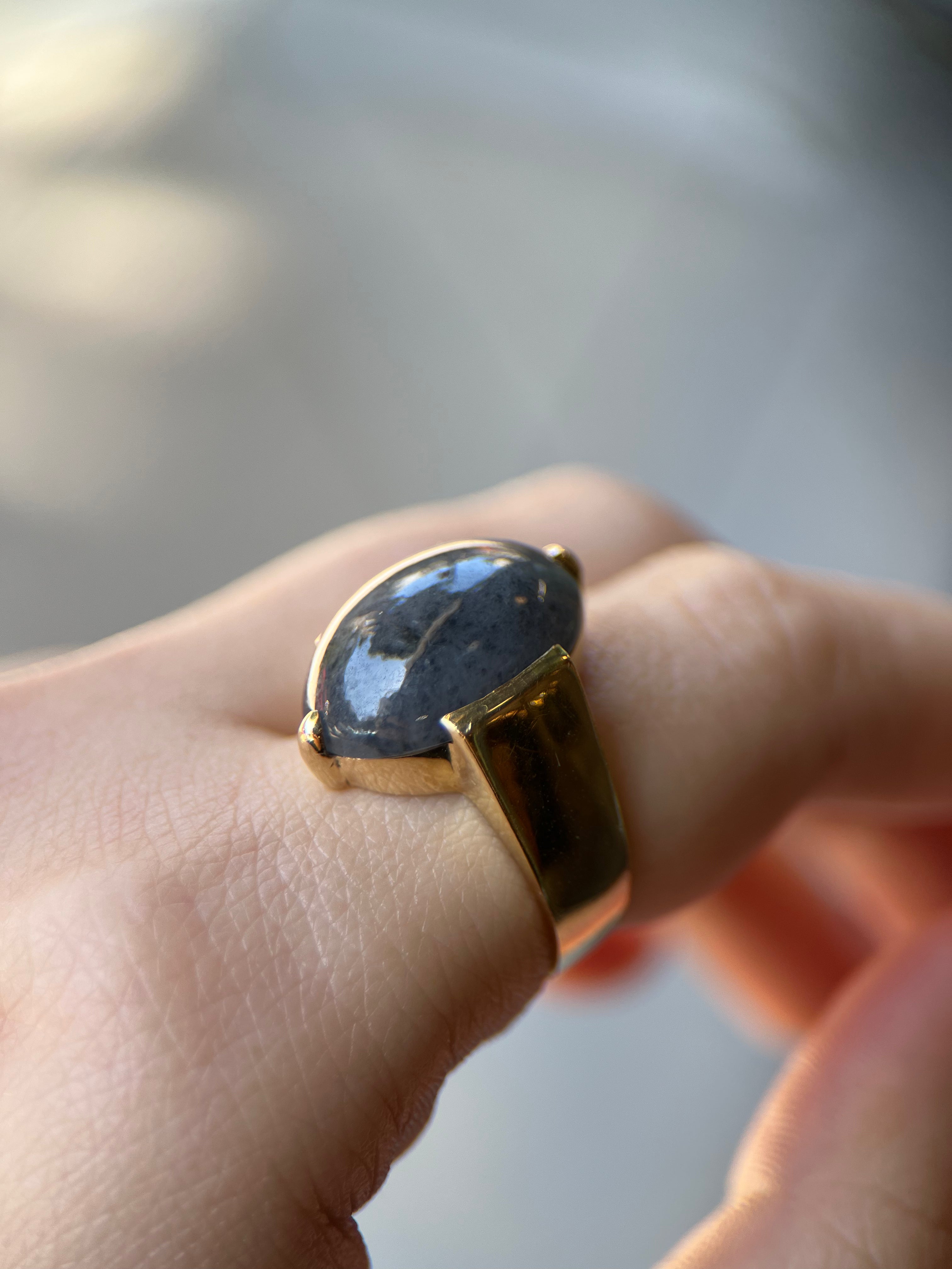 Vintage Gump's Ink Jade Ring