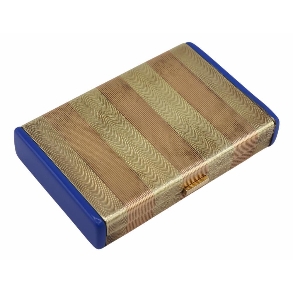 Art Deco Cartier 14K Gold, Silver, and Enamel Case