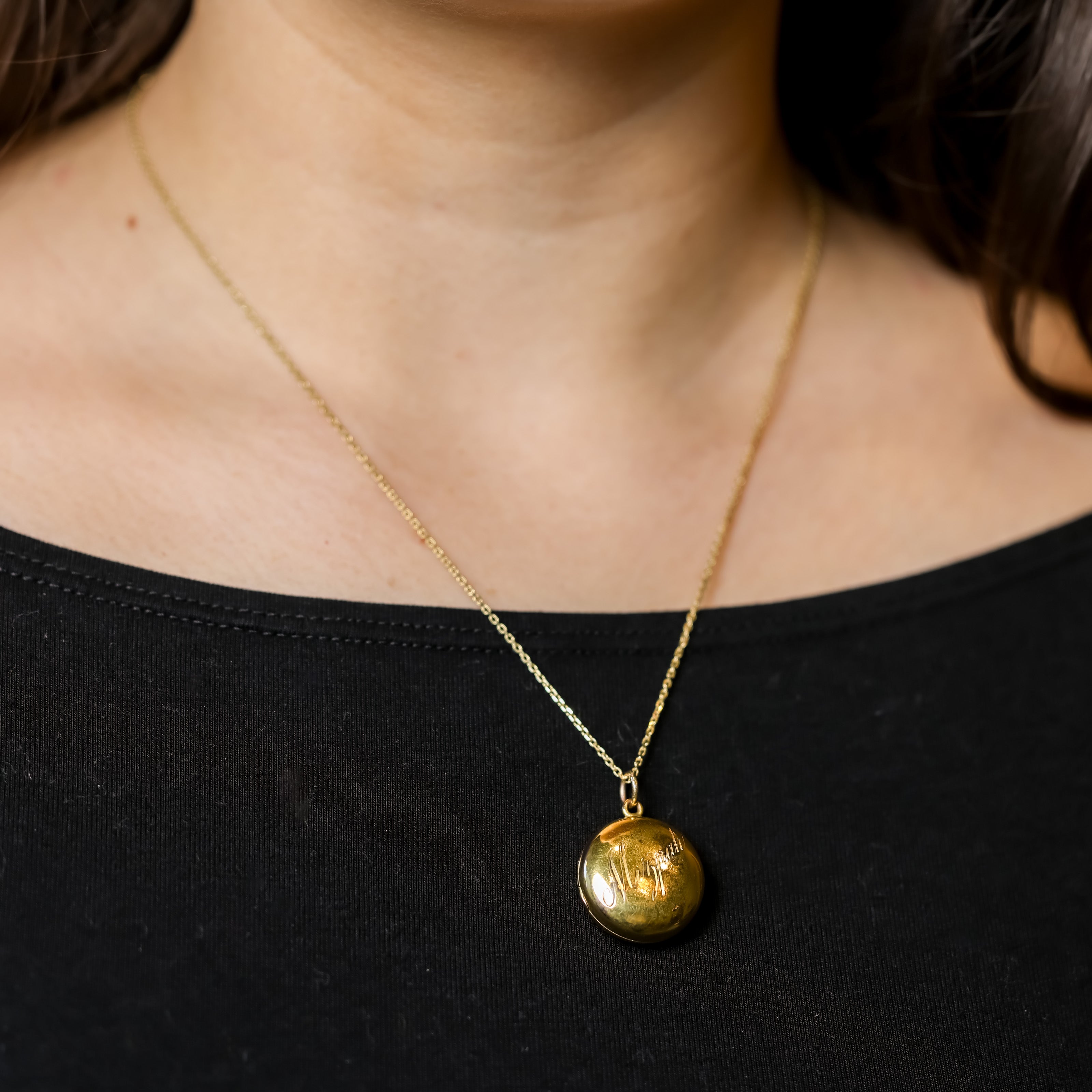 Victorian English 15K Gold Mizpah Locket Charm