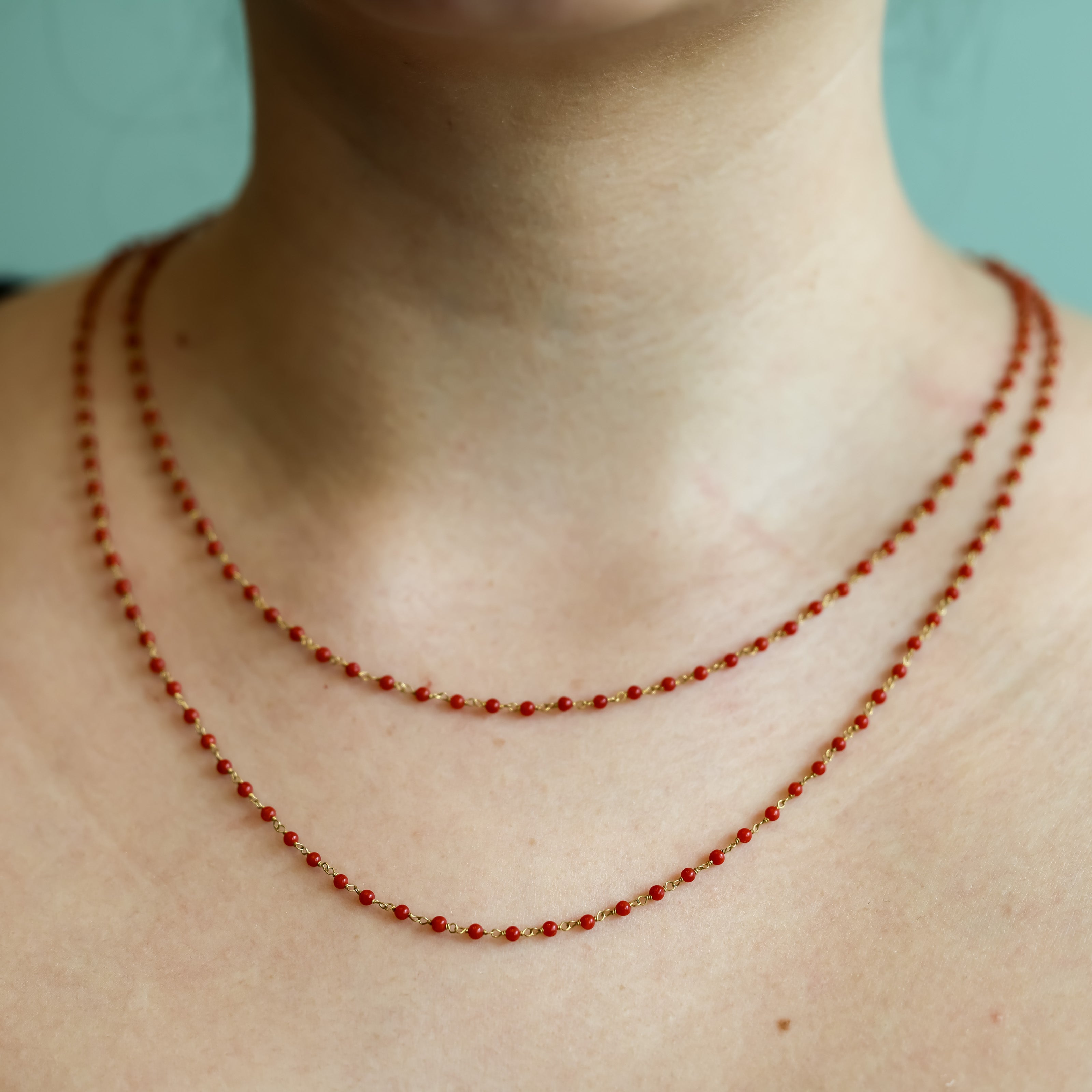 18k Coral Station Necklace