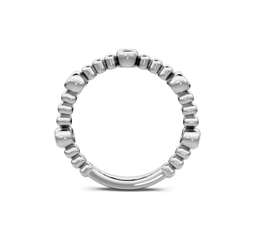 Lab Grown Diamond Milgrain Beaded Band
