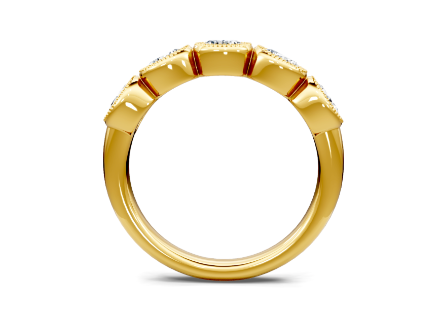 Oval Milgrain Lab Diamond Band