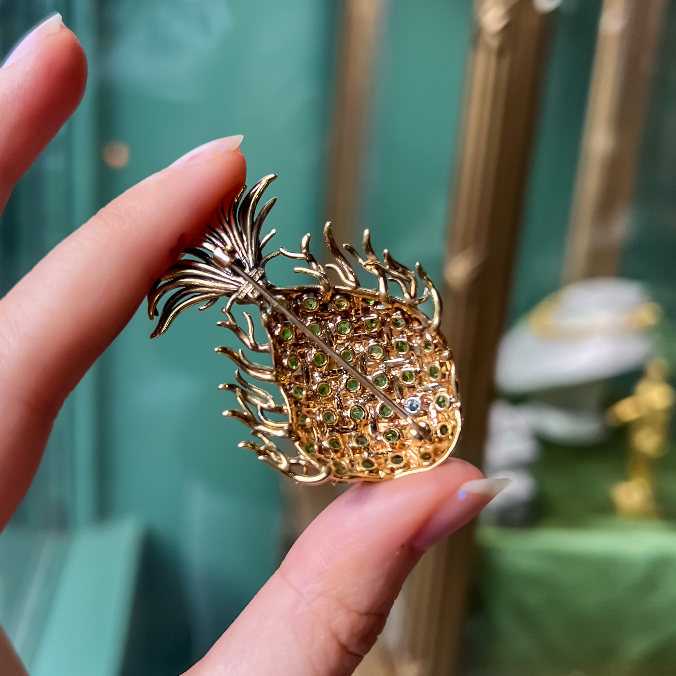 Vintage Tiffany & Co. Demantoid Fish Brooch