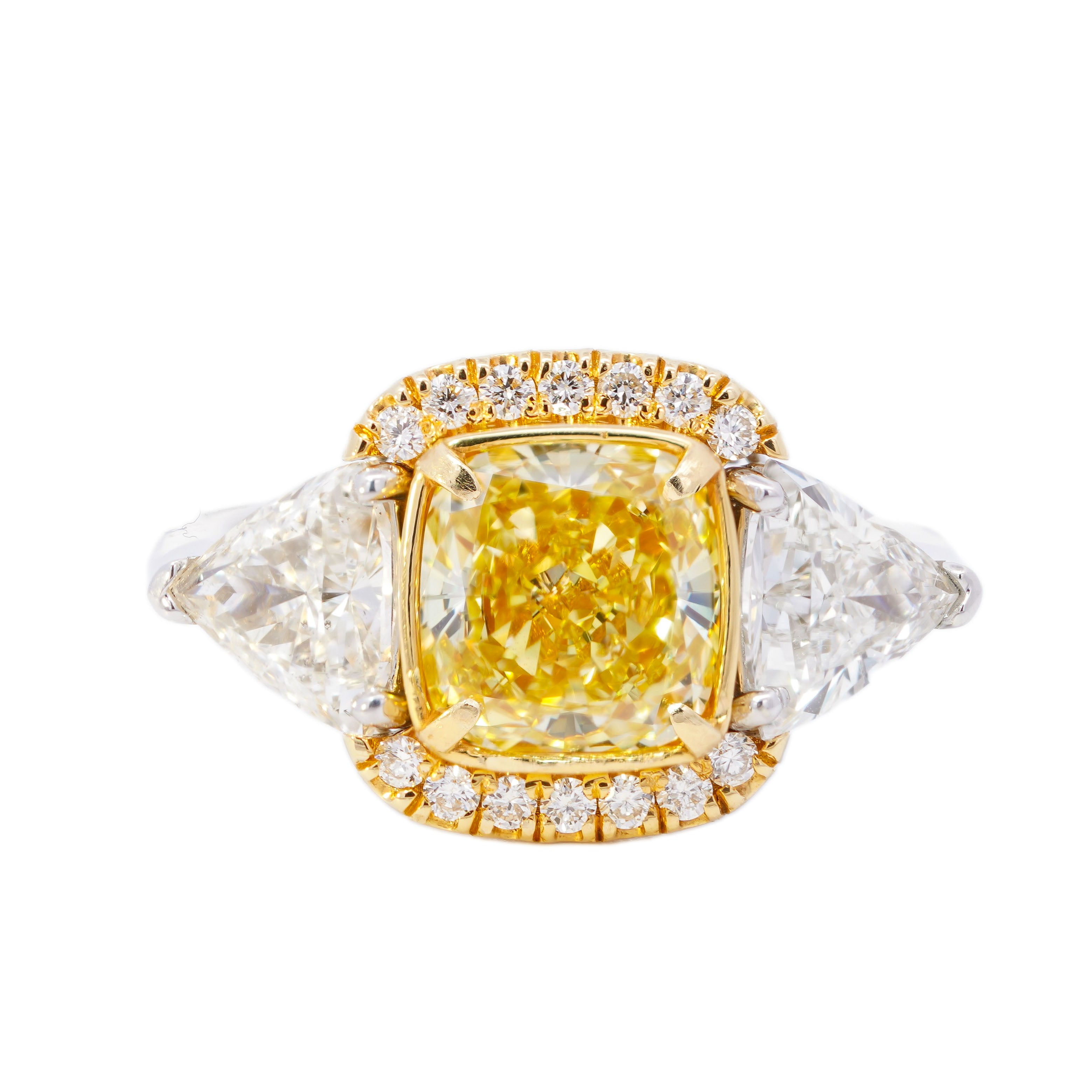 Contemporary 2 CT Natural Yellow Diamond Ring