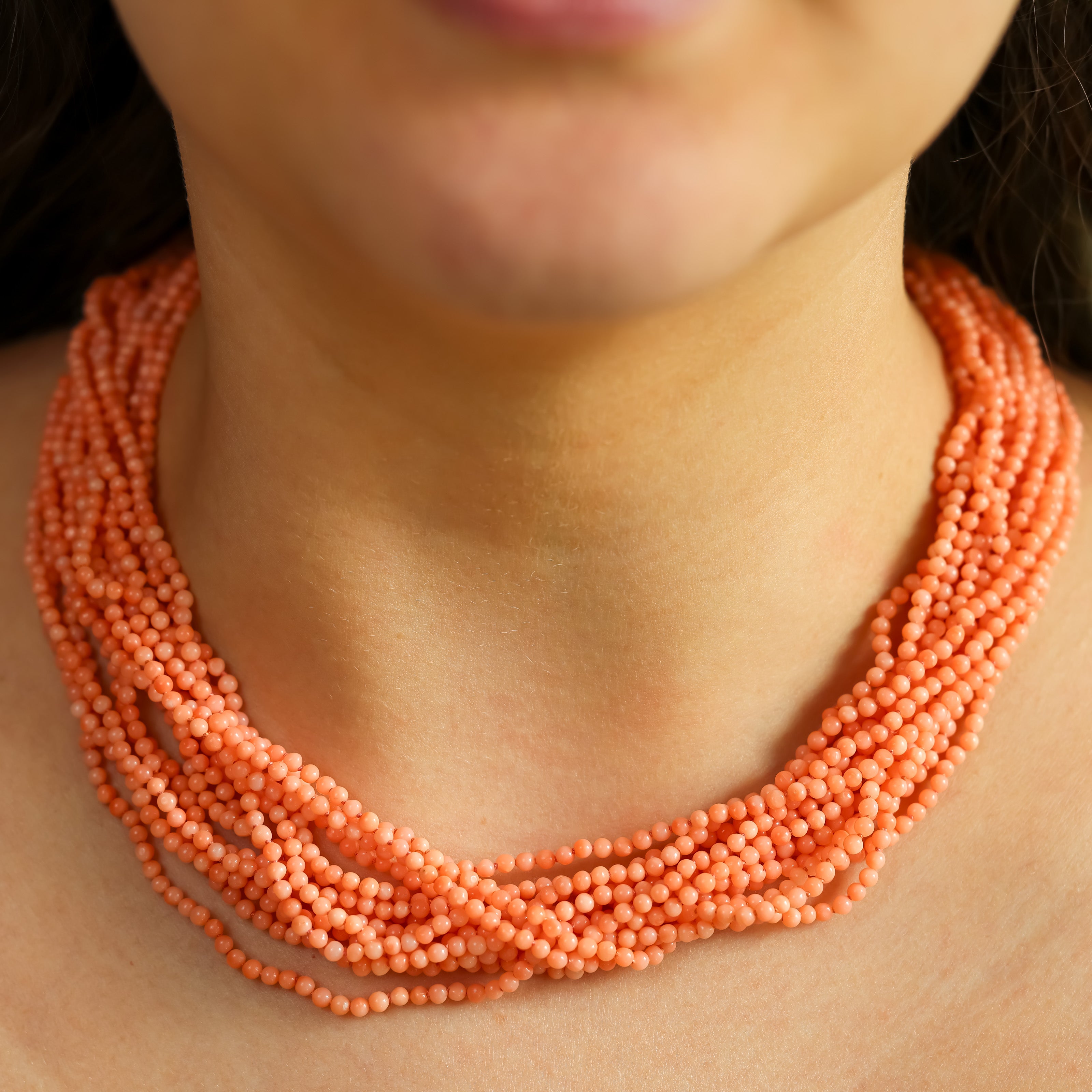 Gump's Angelskin Coral Multistrand Necklace