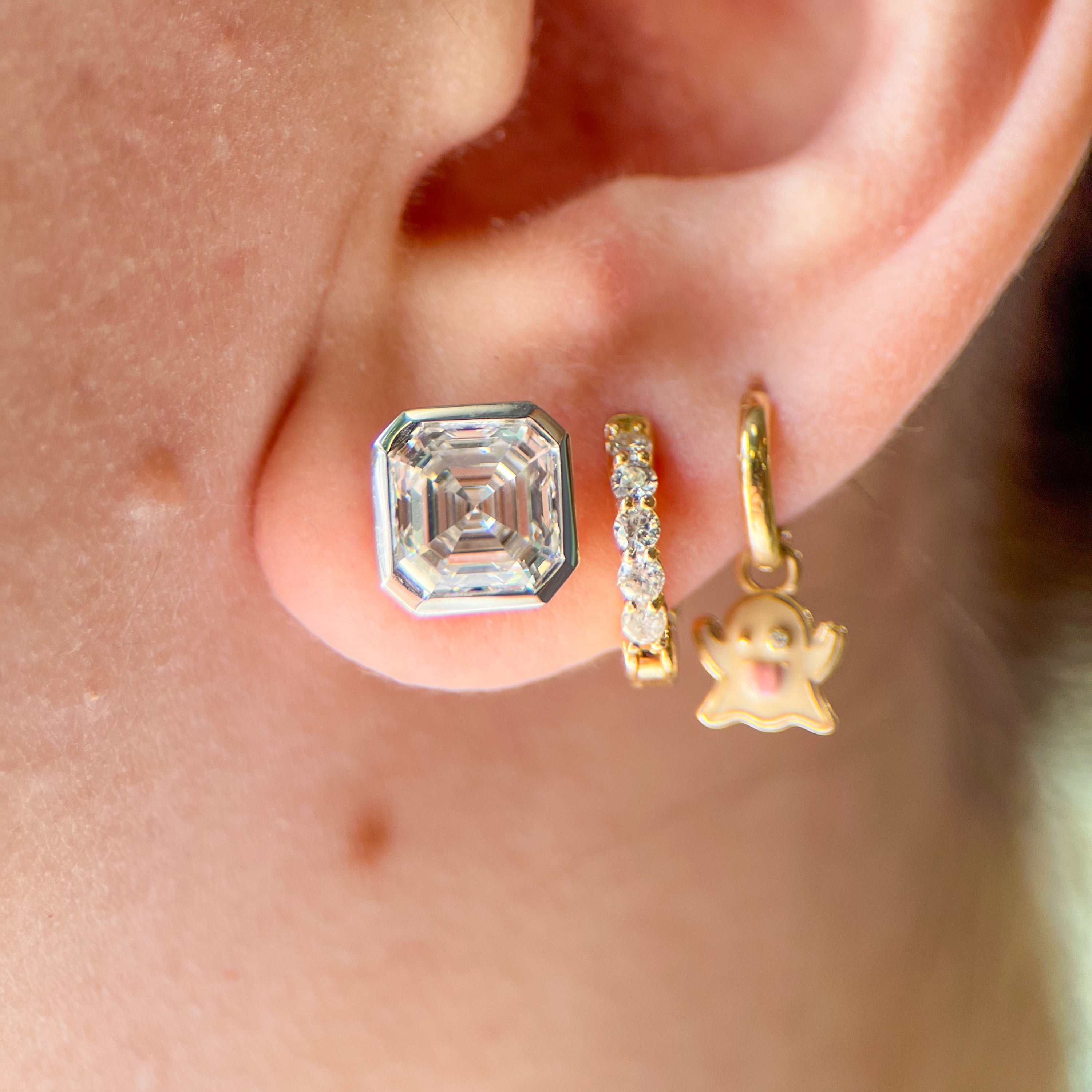 Lab Grown Diamond Asscher Cut Studs