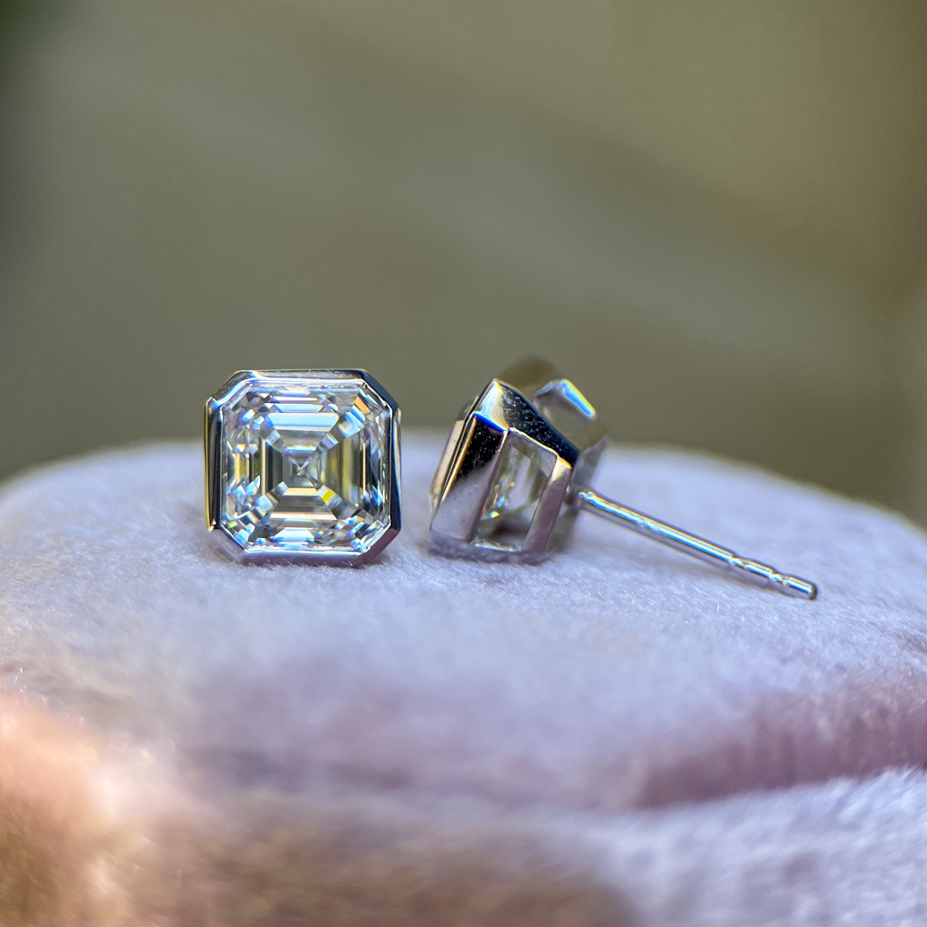 Lab Grown Diamond Asscher Cut Studs